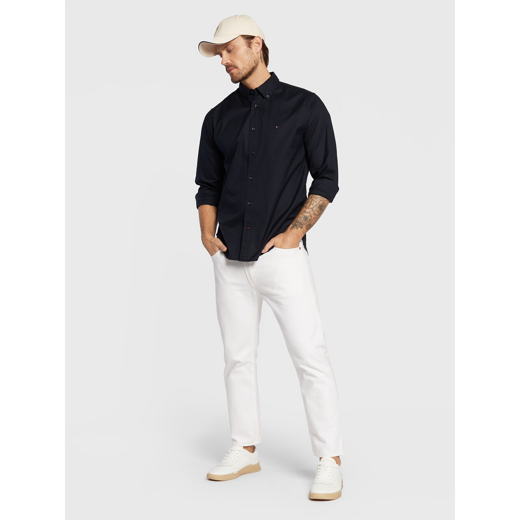 Tommy Hilfiger Cămașă Core Flex Poplin MW0MW25035 Bleumarin Regular Fit - Pled.ro