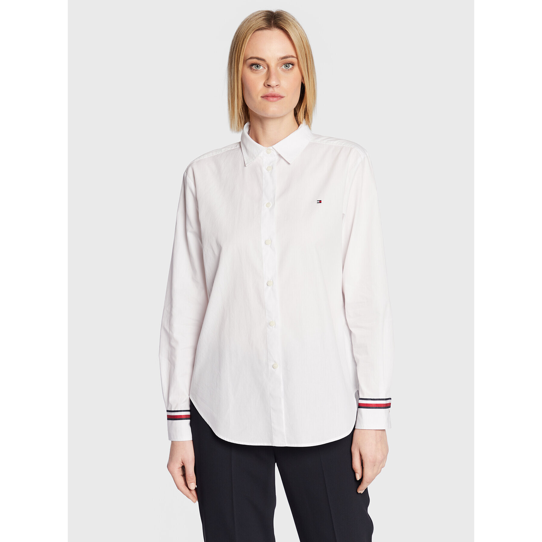 Tommy Hilfiger Cămașă Monica WW0WW34453 Alb Relaxed Fit - Pled.ro