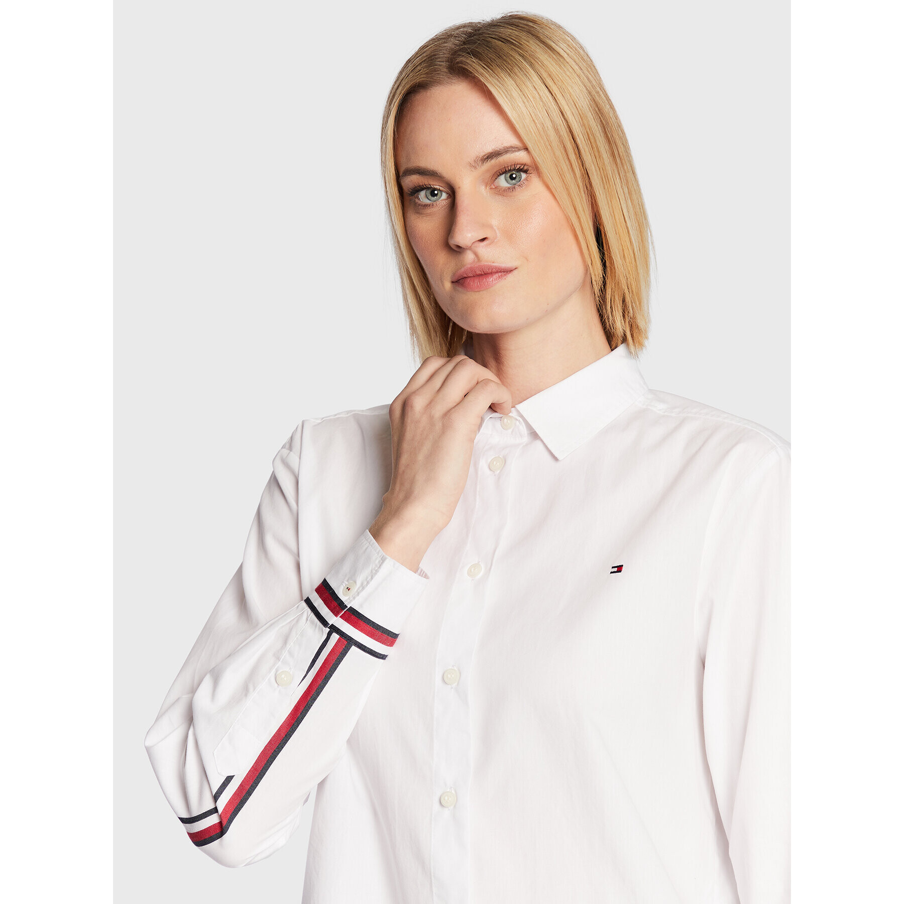 Tommy Hilfiger Cămașă Monica WW0WW34453 Alb Relaxed Fit - Pled.ro