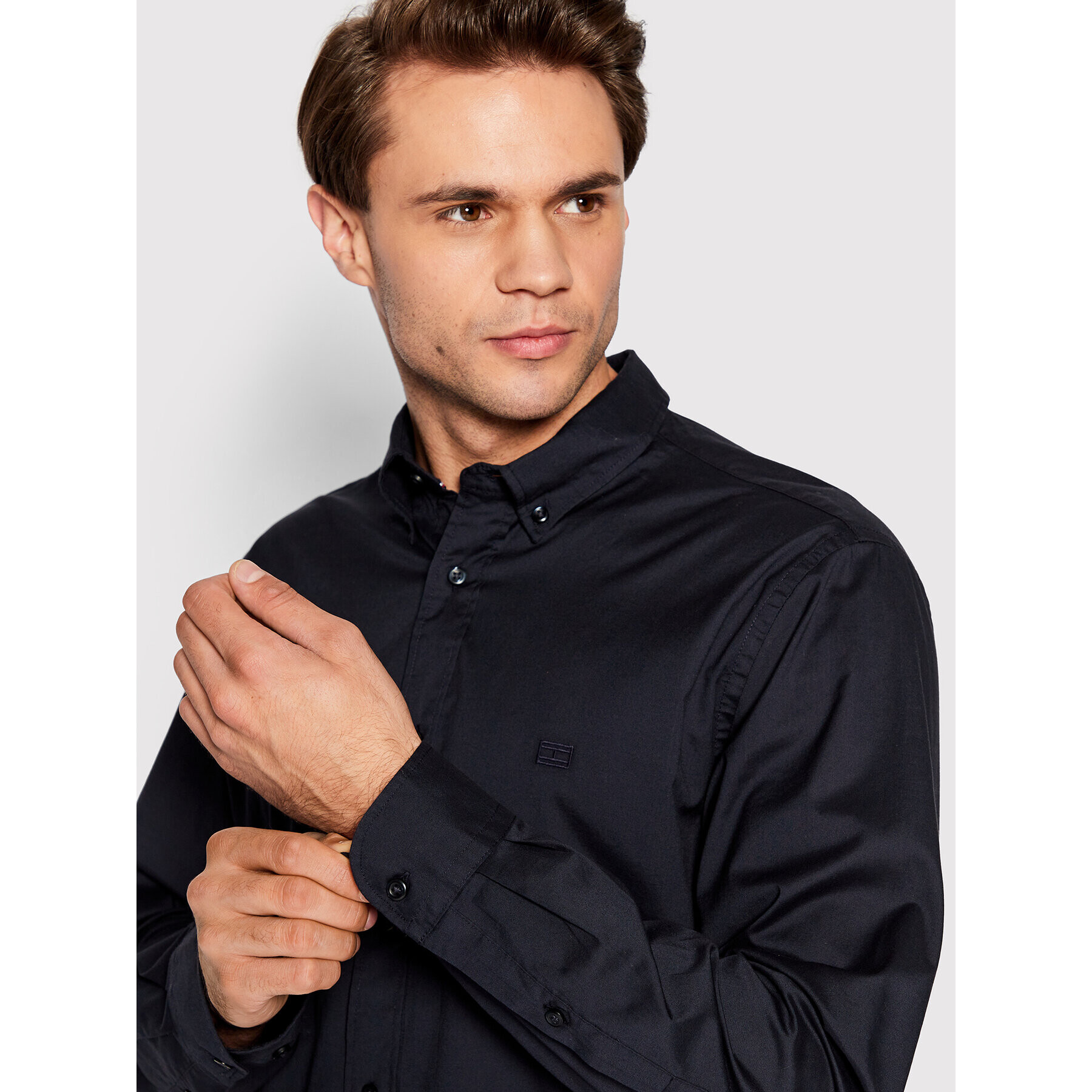 Tommy Hilfiger Cămașă Natural Soft Poplin MW0MW26394 Bleumarin Regular Fit - Pled.ro