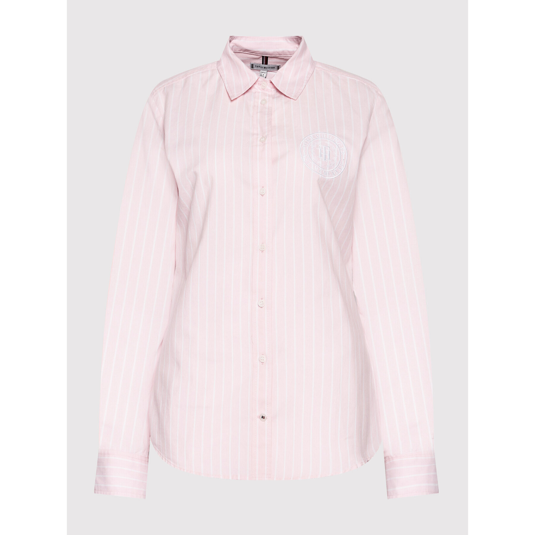 Tommy Hilfiger Cămașă Stripe Oxford WW0WW35277 Roz Regular Fit - Pled.ro