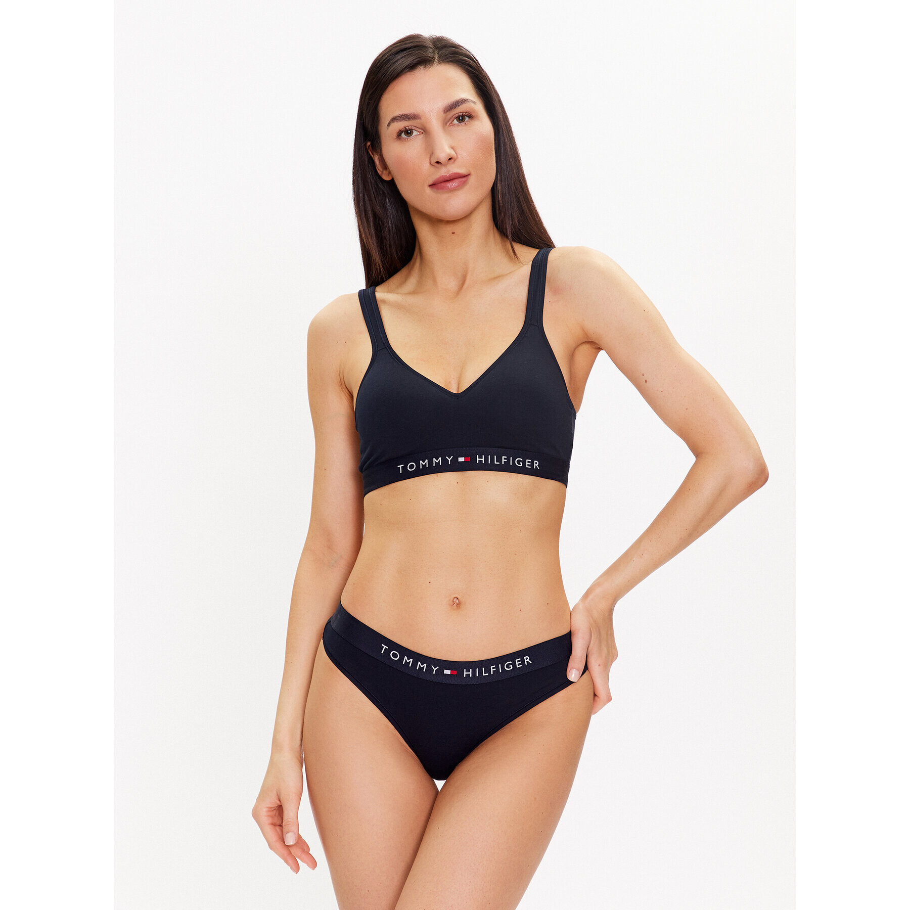 Tommy Hilfiger Chilot tanga UW0UW04146 Bleumarin - Pled.ro