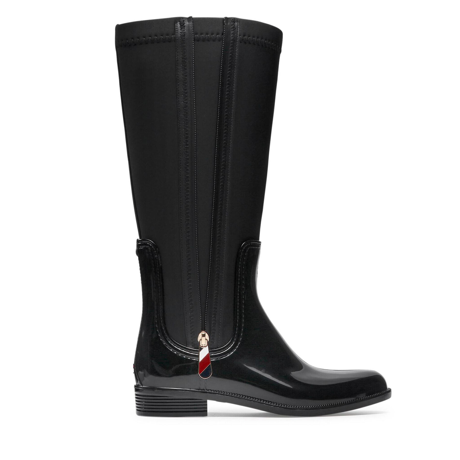 Tommy Hilfiger Cizme de cauciuc Corporate Zipper Long Rainboot FW0FW05964 Negru - Pled.ro