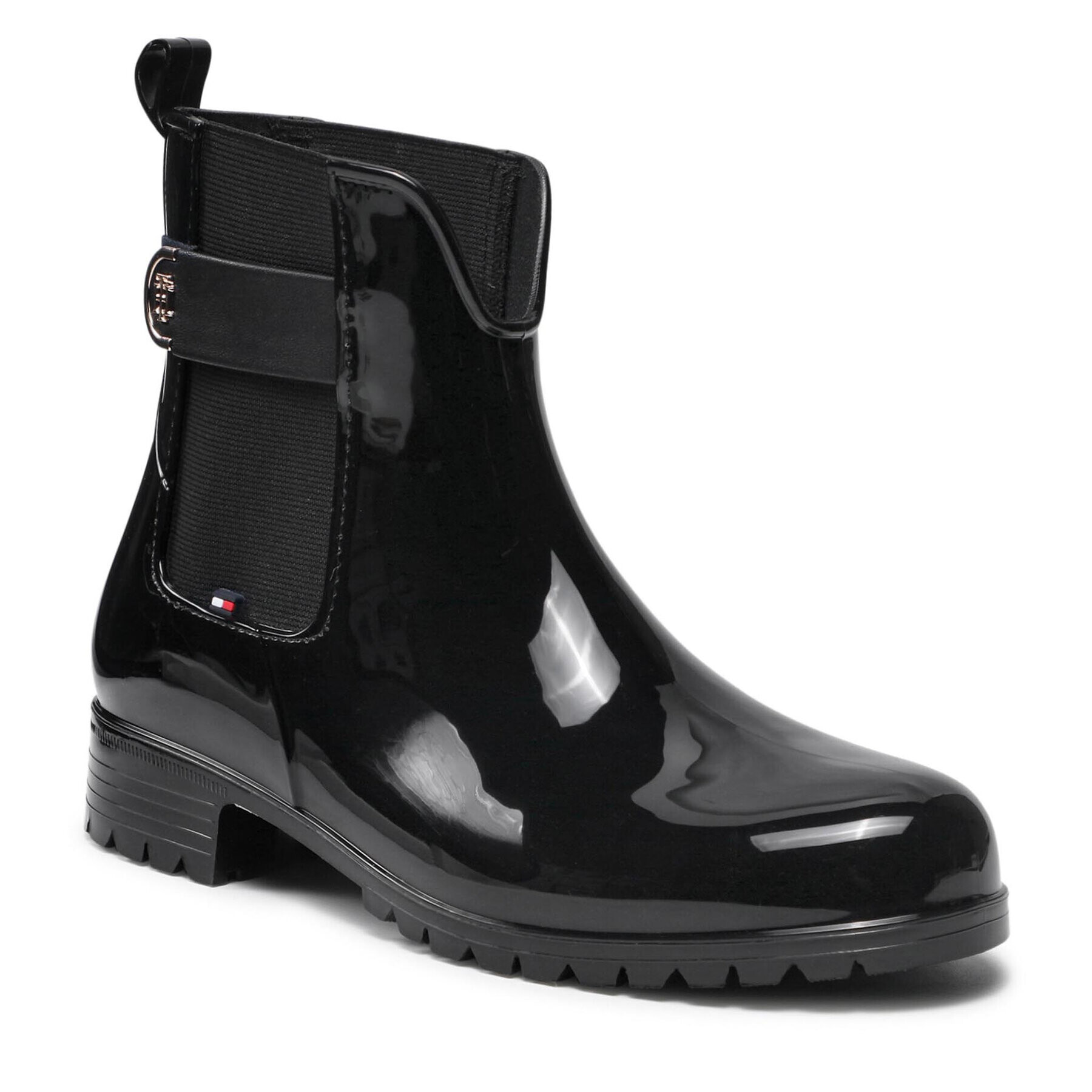 Tommy Hilfiger Cizme de cauciuc Hardware Rainboot FW0FW05968 Negru - Pled.ro