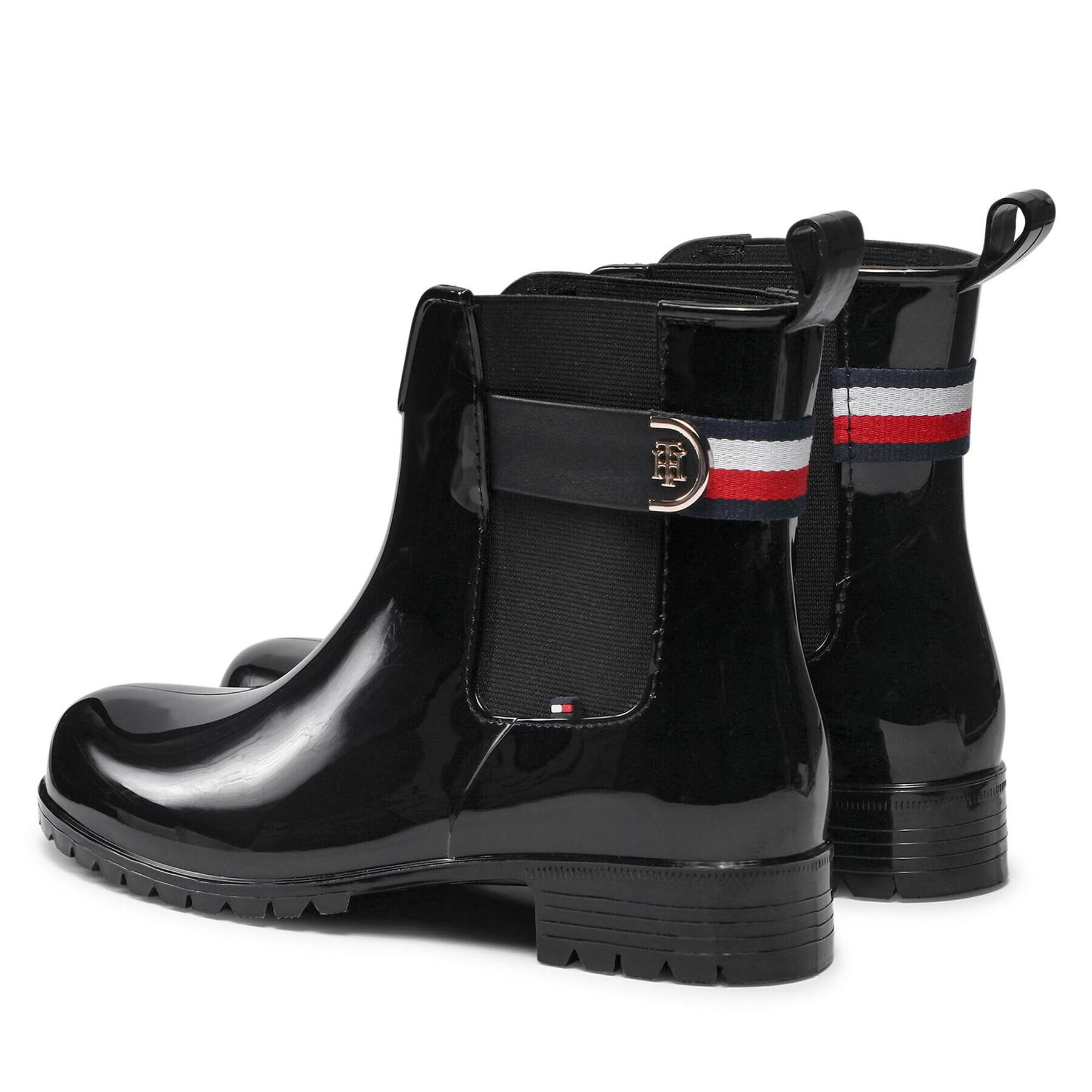 Tommy Hilfiger Cizme de cauciuc Hardware Rainboot FW0FW05968 Negru - Pled.ro