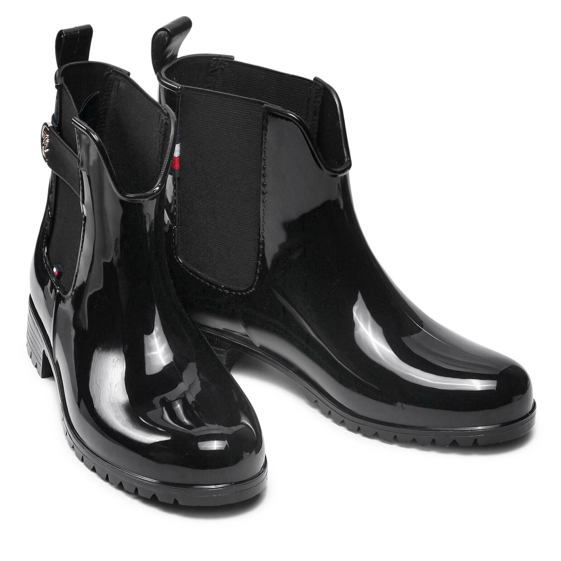 Tommy Hilfiger Cizme de cauciuc Hardware Rainboot FW0FW05968 Negru - Pled.ro