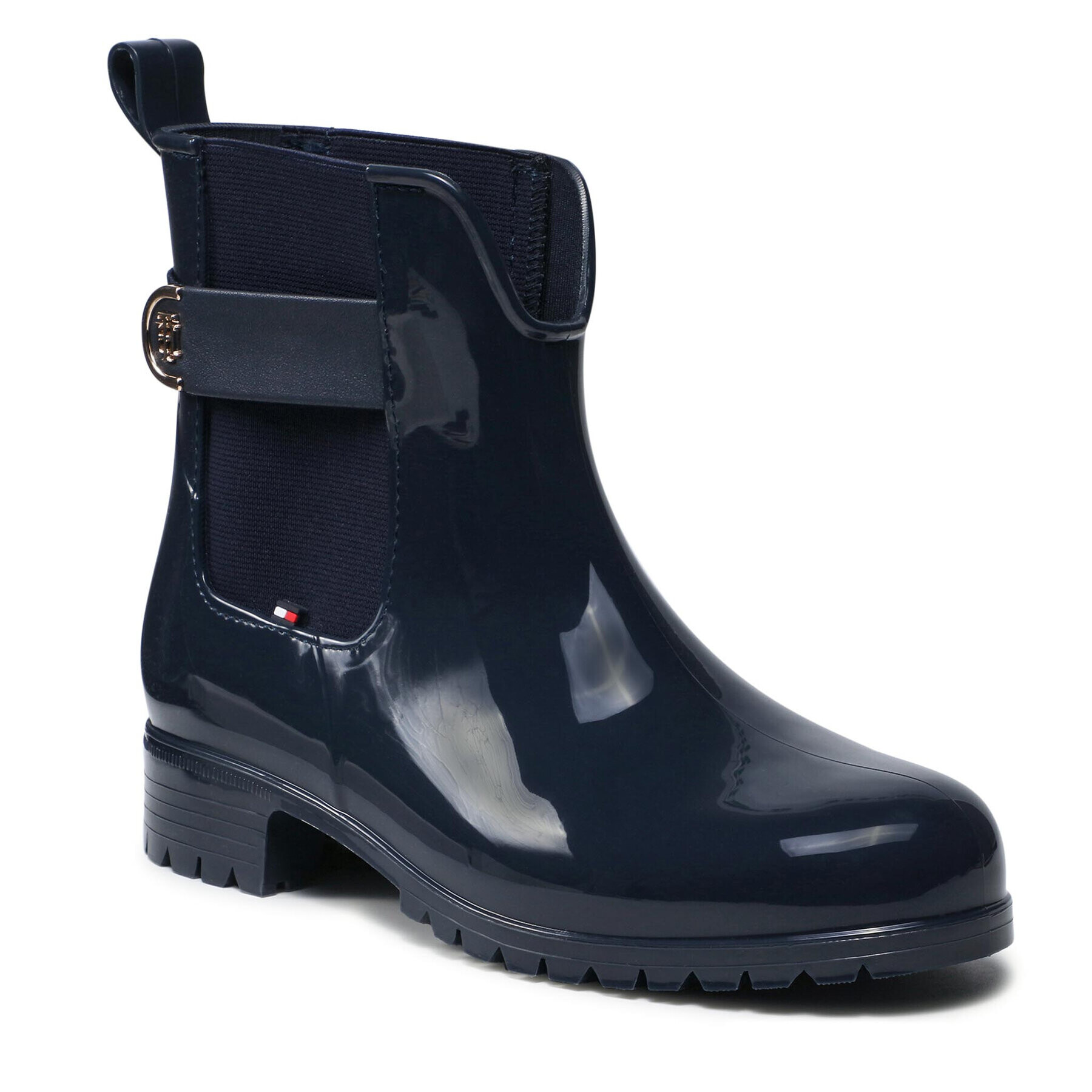 Tommy Hilfiger Cizme de cauciuc Th Hardware Rainboot FW0FW05968 Bleumarin - Pled.ro