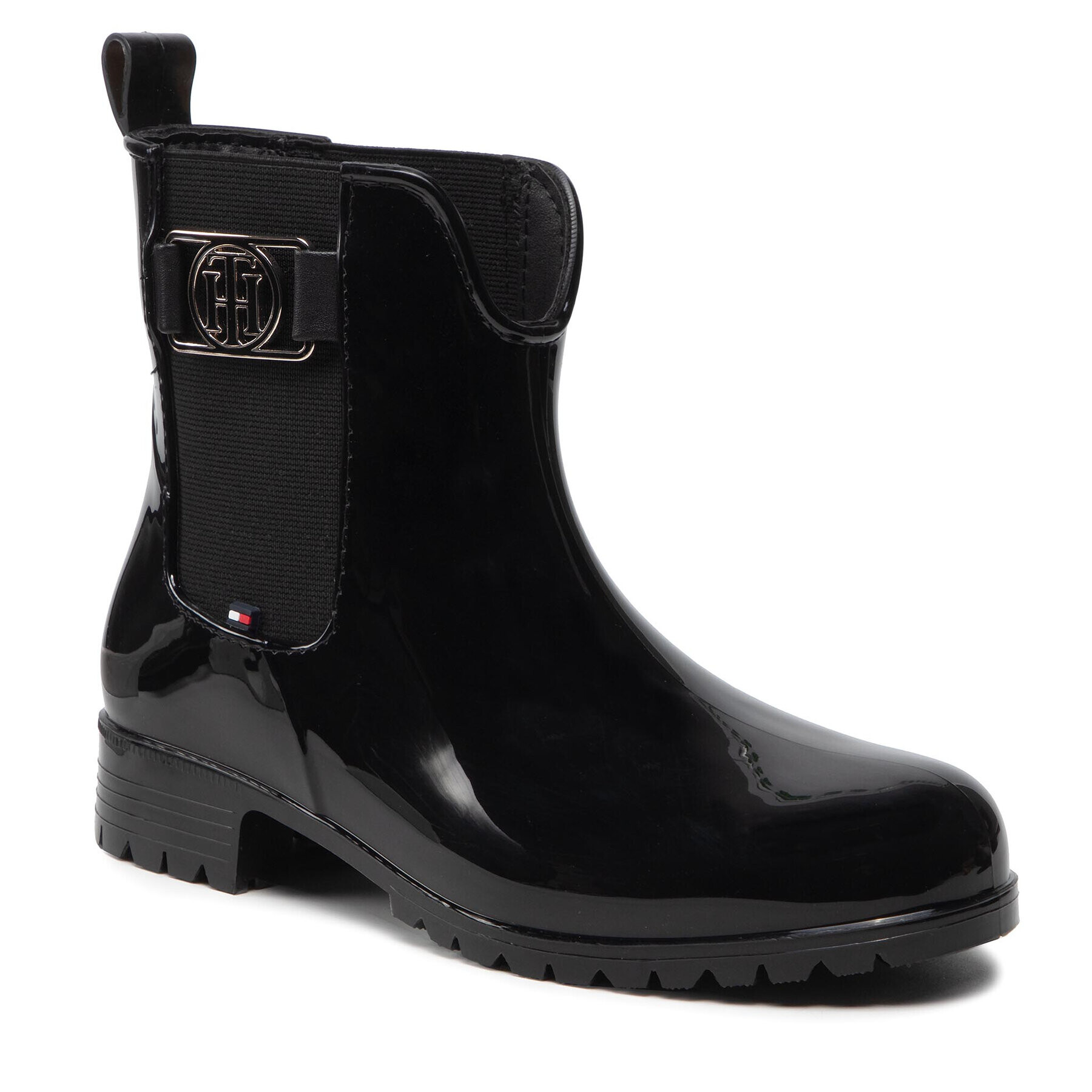 Tommy Hilfiger Cizme de cauciuc Th Hardware Rainboot FW0FW06129 Negru - Pled.ro