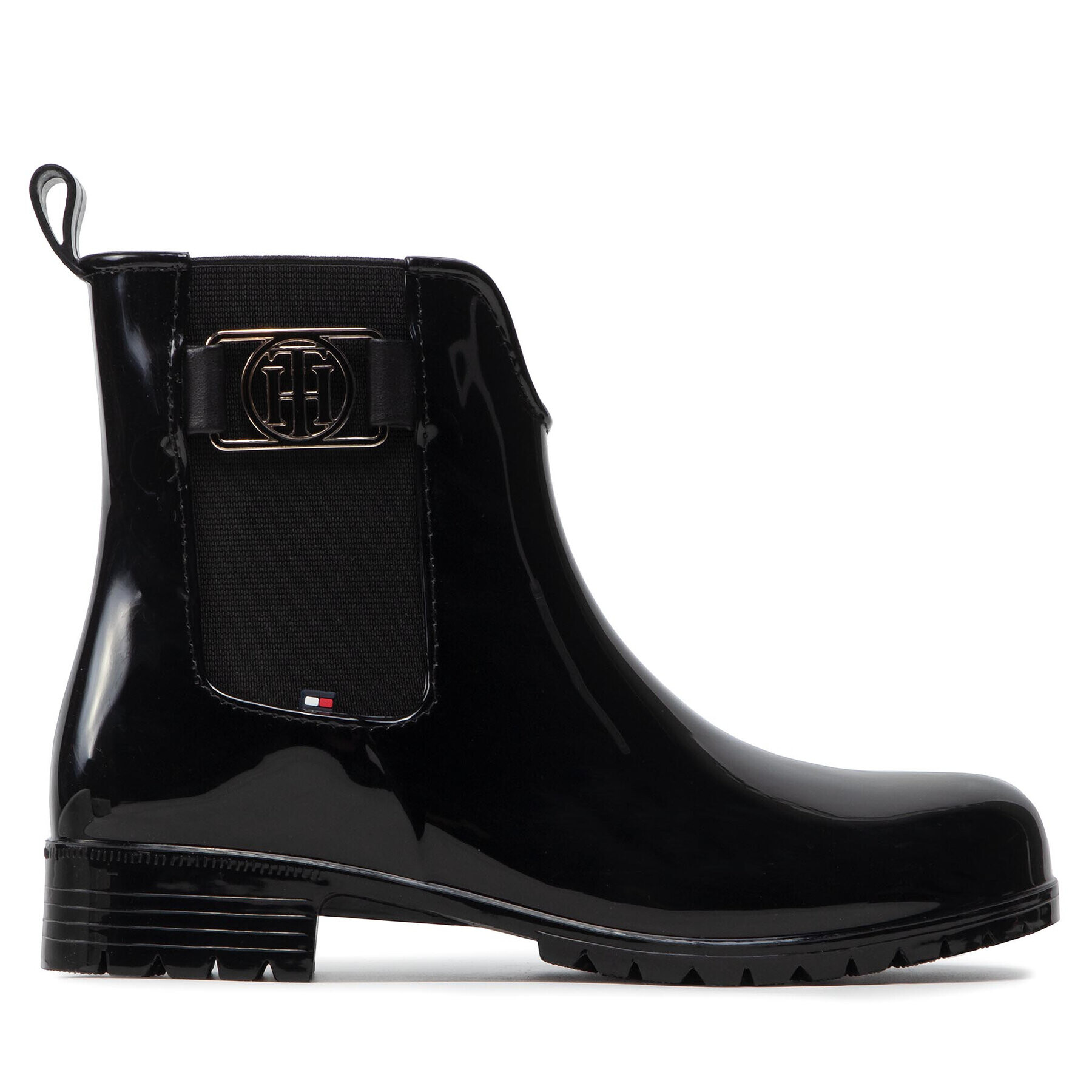 Tommy Hilfiger Cizme de cauciuc Th Hardware Rainboot FW0FW06129 Negru - Pled.ro