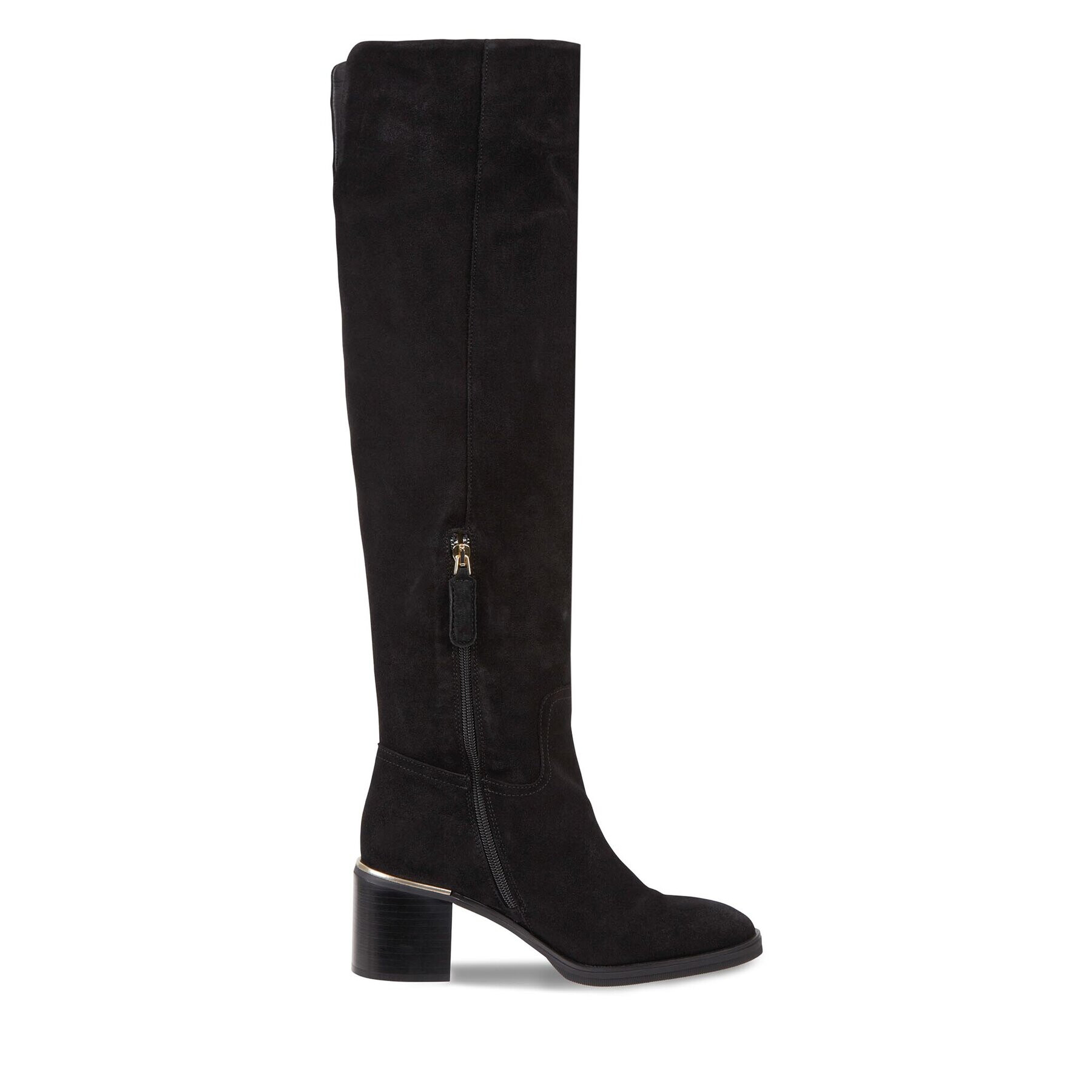 Tommy Hilfiger Cizme lungi muschetar Feminine Suede Overknee Boot FW0FW07667 Negru - Pled.ro