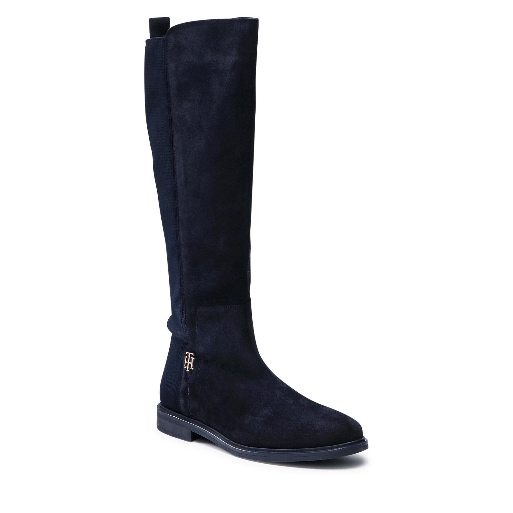 Tommy Hilfiger Cizme lungi riding Th Essentials Longboot FW0FW05992 Bleumarin - Pled.ro