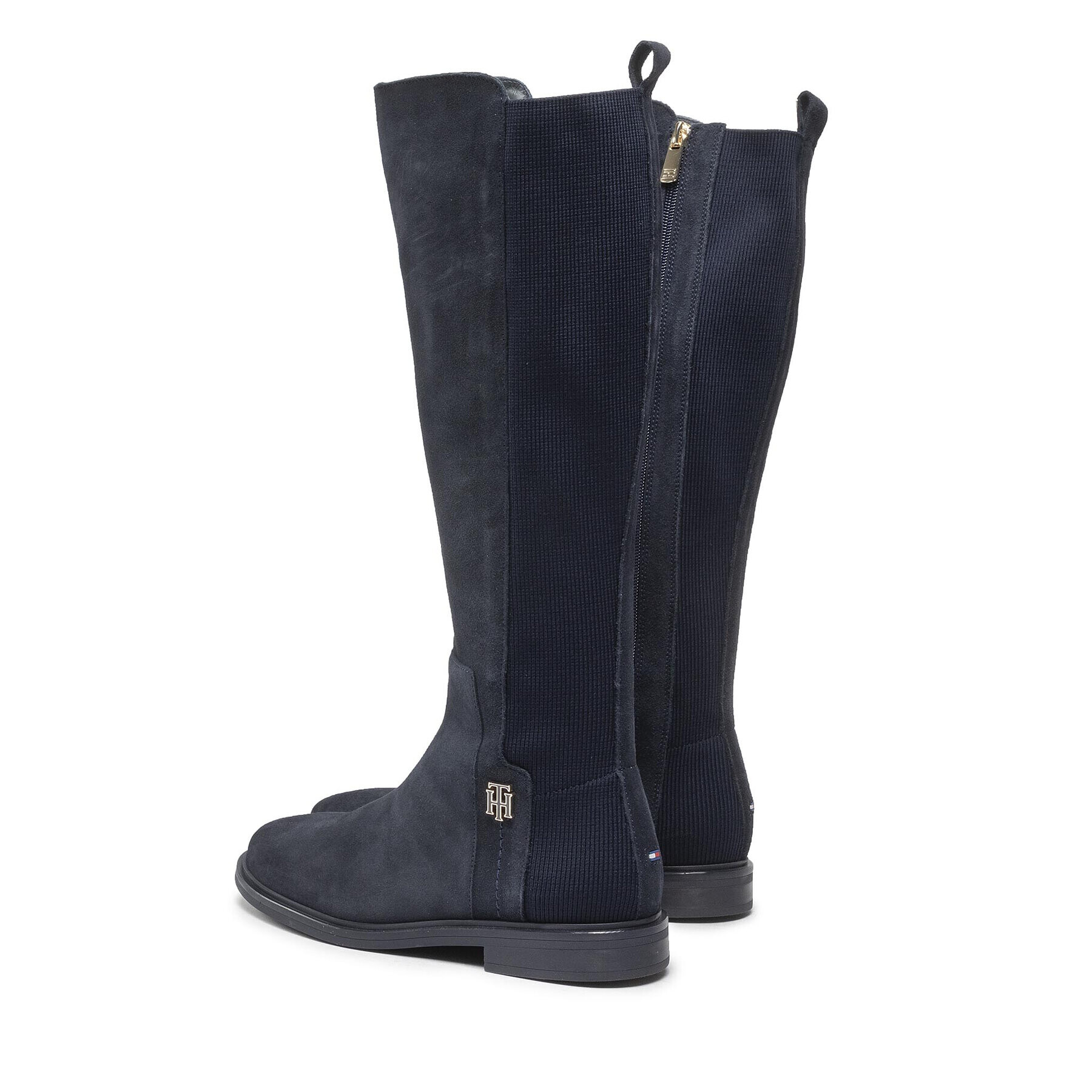 Tommy Hilfiger Cizme lungi riding Th Essentials Longboot FW0FW07050 Bleumarin - Pled.ro