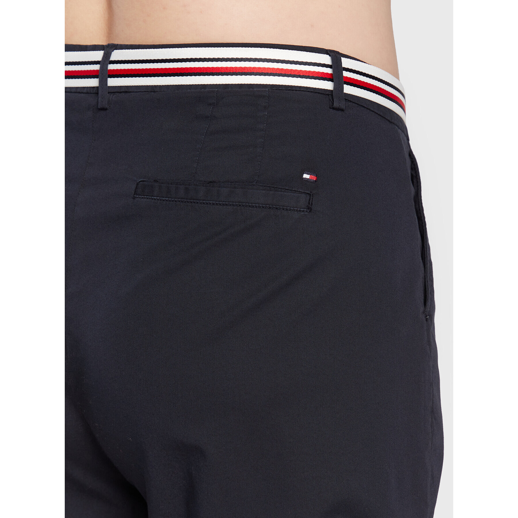 Tommy Hilfiger Curve Pantalon scurți din material Tencel WW0WW30870 Bleumarin Regular Fit - Pled.ro