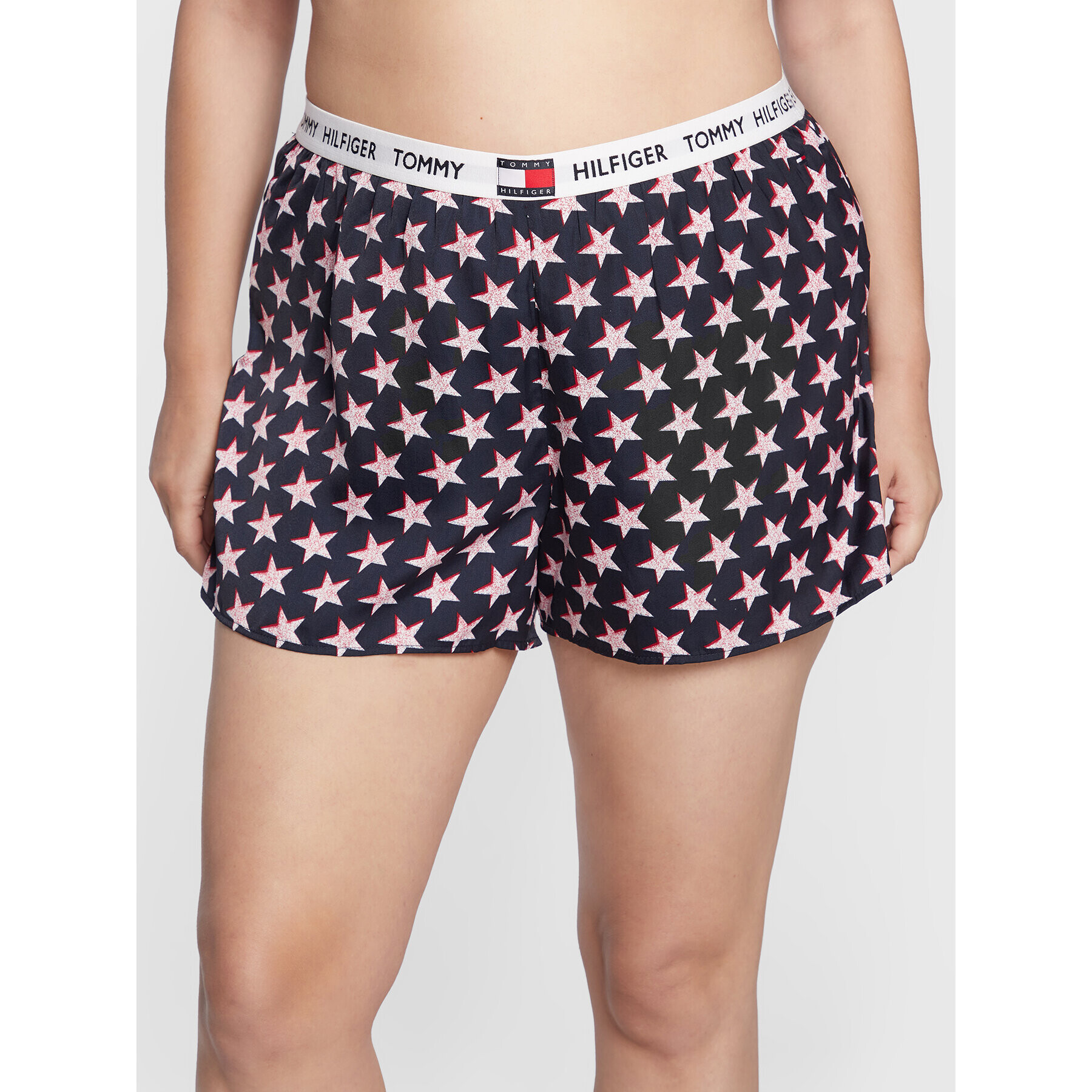 Tommy Hilfiger Curve Pantaloni scurți pijama UW0UW03967 Bleumarin Regular Fit - Pled.ro