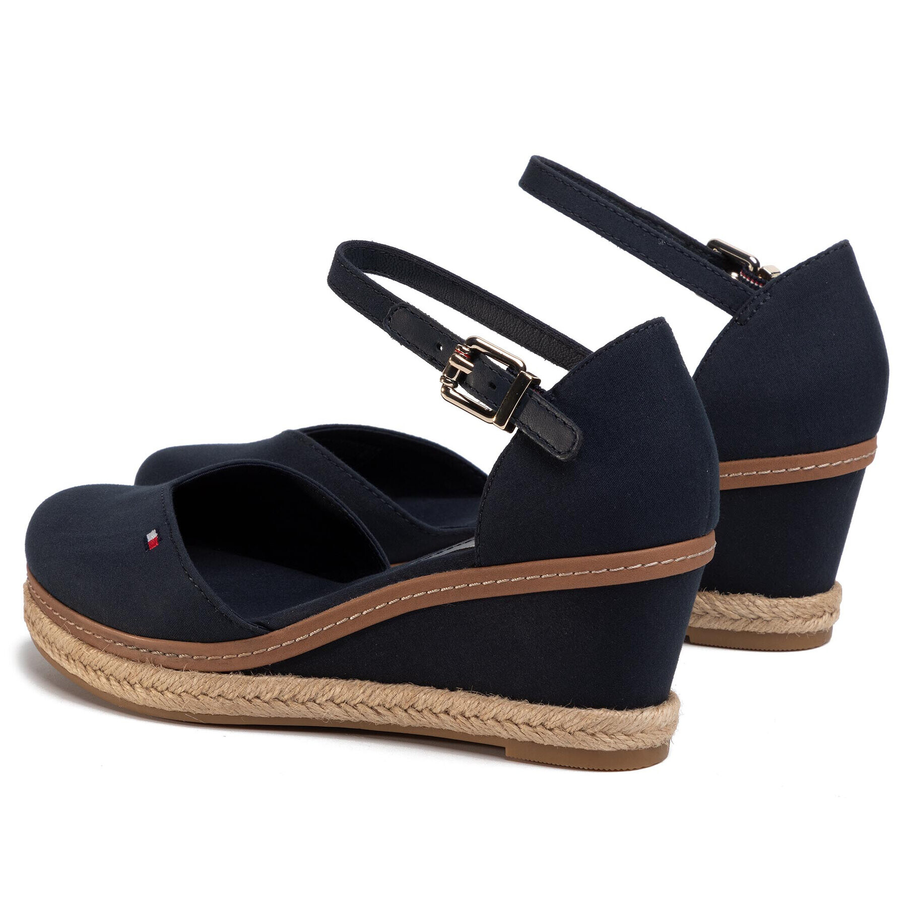 Tommy Hilfiger Espadrile Basic Closed Toe Mid Wedge FW0FW04787 Bleumarin - Pled.ro