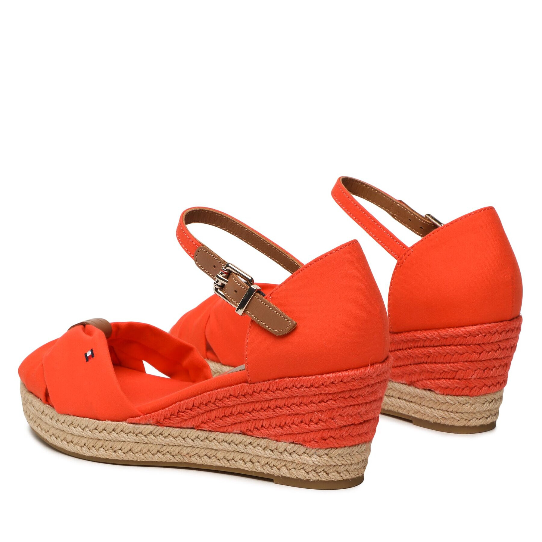 Tommy Hilfiger Espadrile Basic Open Toe Mid Wedge FW0FW04785 Portocaliu - Pled.ro