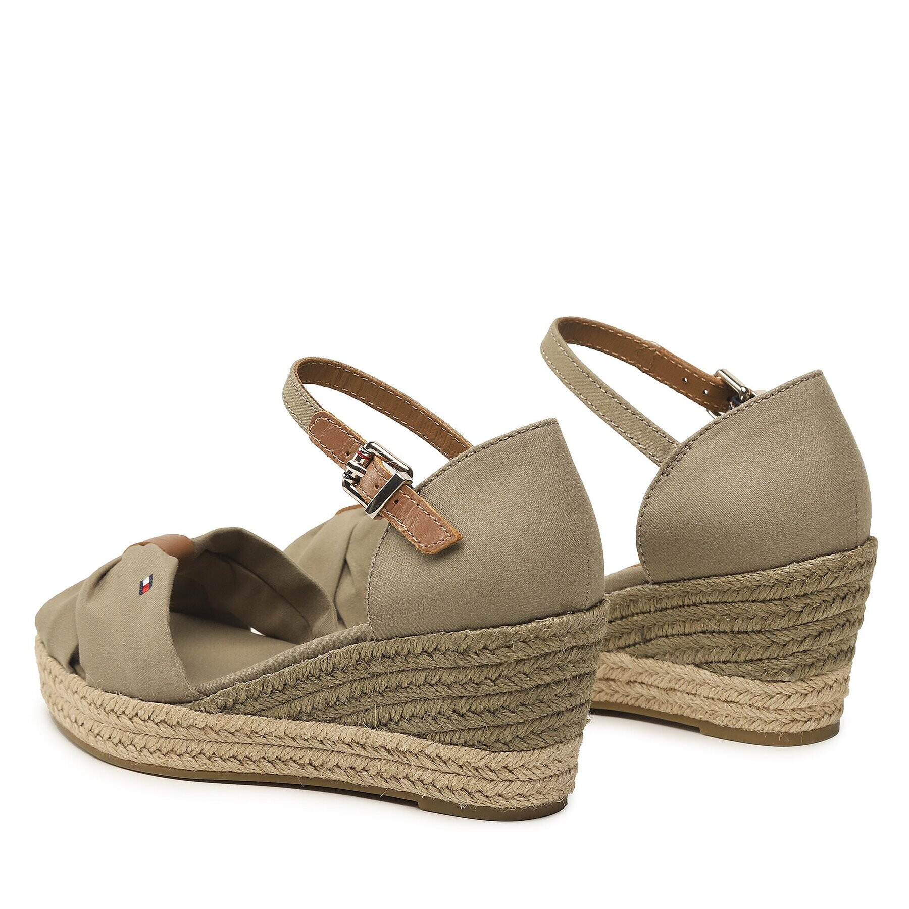 Tommy Hilfiger Espadrile Basic Open Toe Mid Wedge FW0FW04785 Verde - Pled.ro