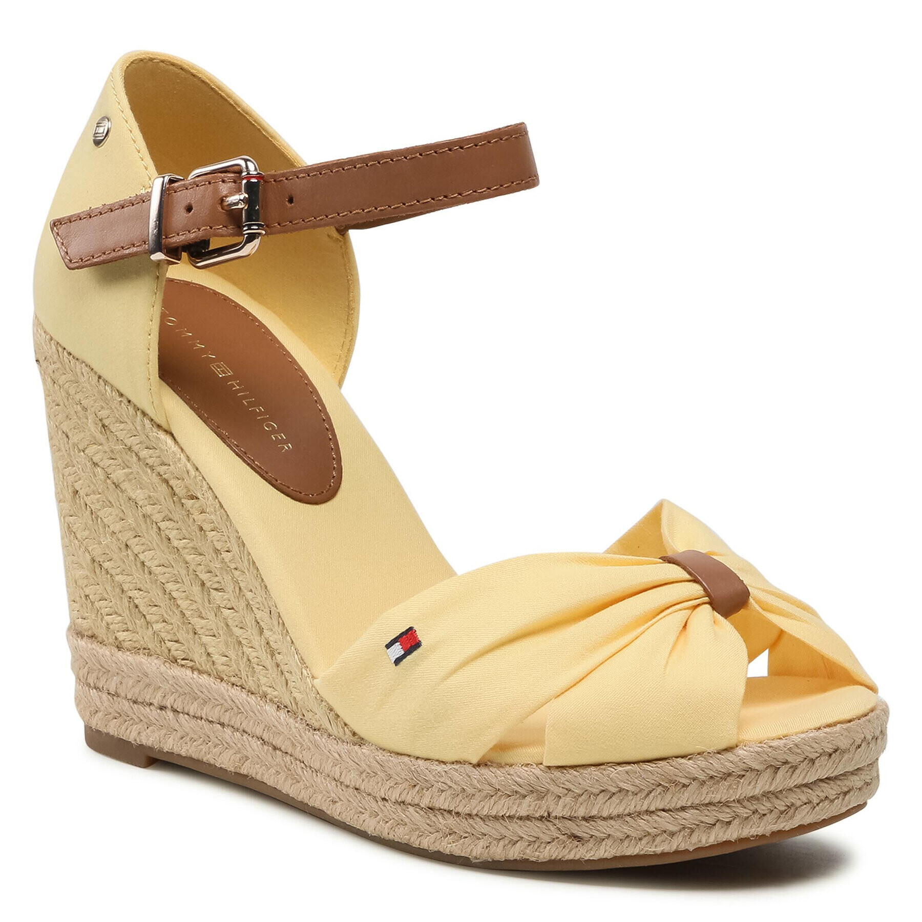 Tommy Hilfiger Espadrile Basic Opened Toe High Wedge FW0FW04784 Galben - Pled.ro