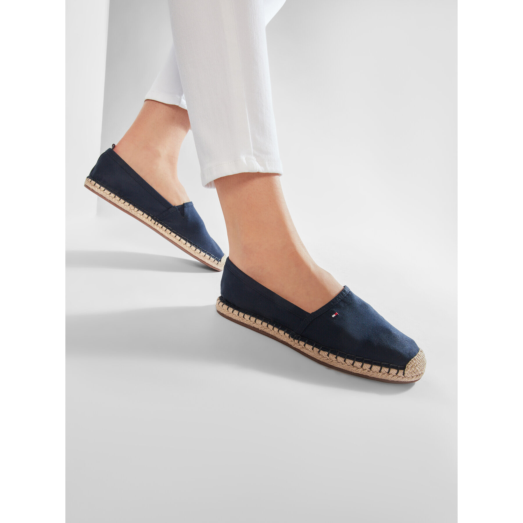 Tommy Hilfiger Espadrile Basic Tommy Flat Espadrille FW0FW04827 Bleumarin - Pled.ro