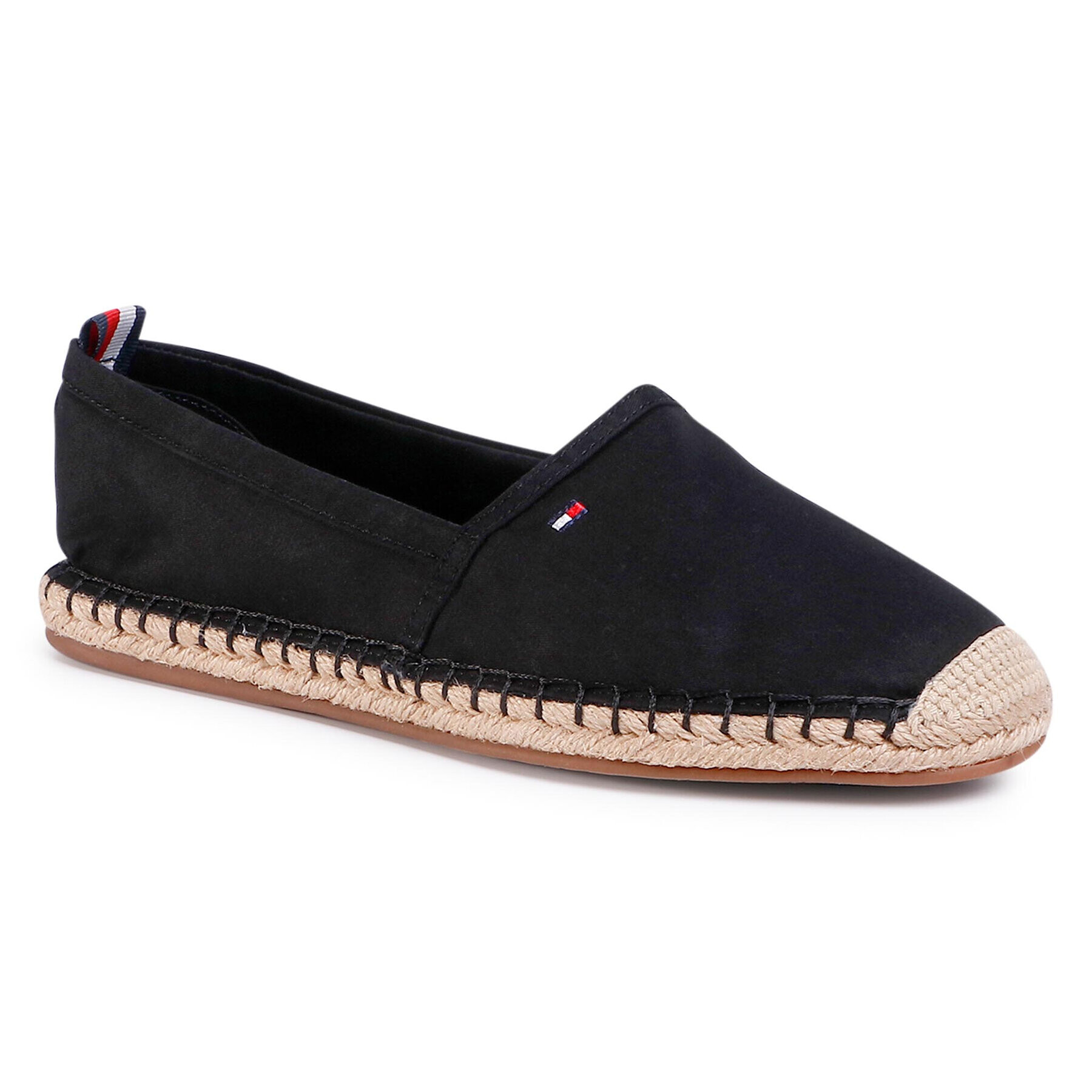 Tommy Hilfiger Espadrile Basic Tommy Flat Espadrille FW0FW04827 Negru - Pled.ro