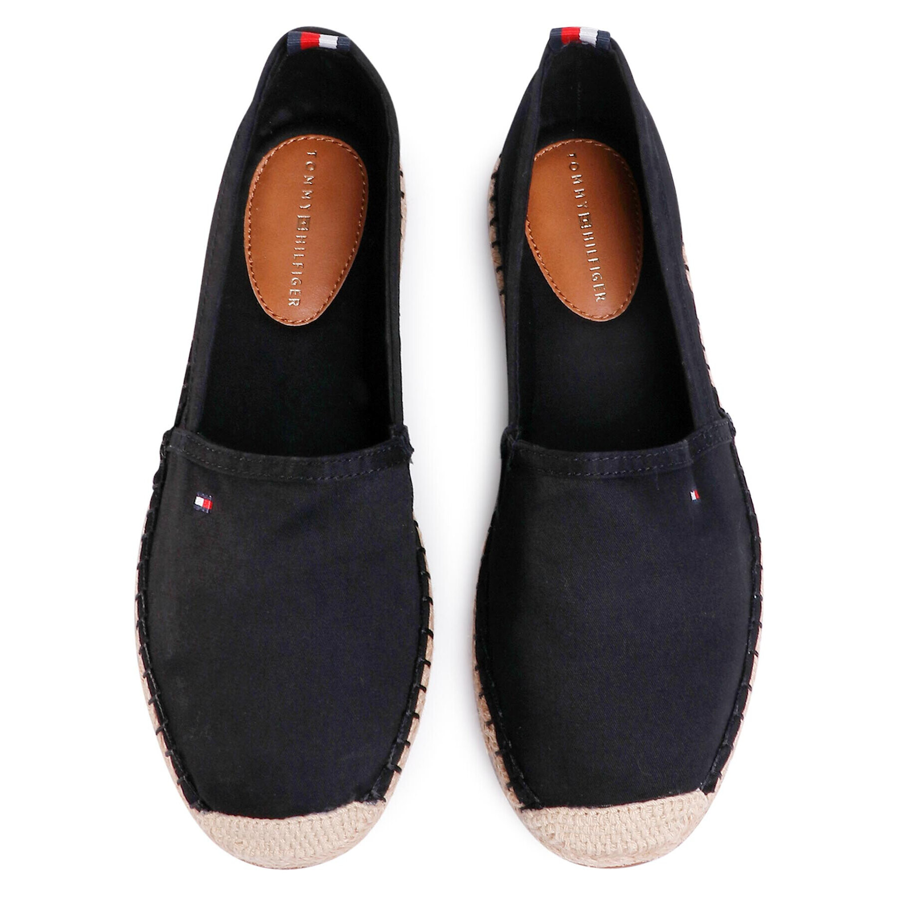 Tommy Hilfiger Espadrile Basic Tommy Flat Espadrille FW0FW04827 Negru - Pled.ro