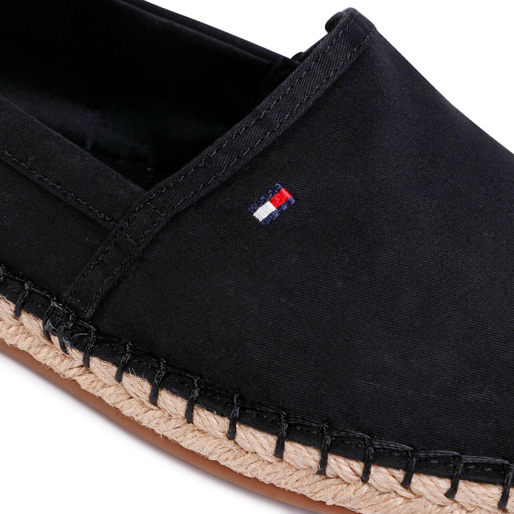 Tommy Hilfiger Espadrile Basic Tommy Flat Espadrille FW0FW04827 Negru - Pled.ro