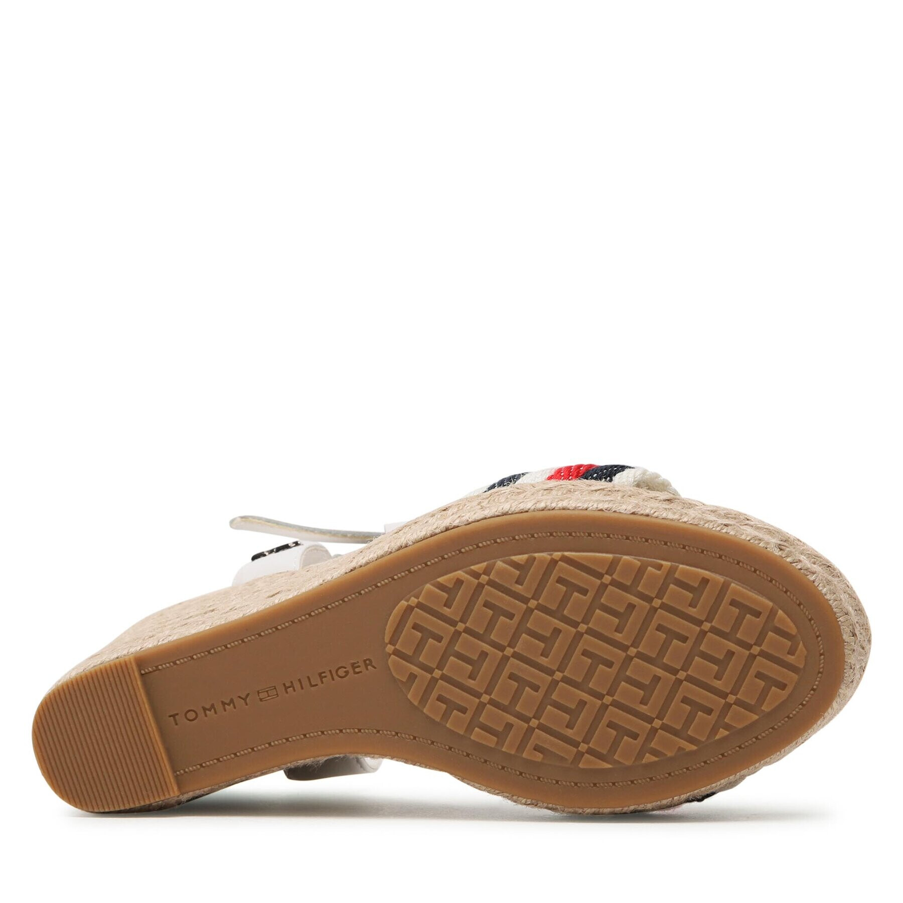 Tommy Hilfiger Espadrile Corporate Wedge FW0FW07086 Alb - Pled.ro