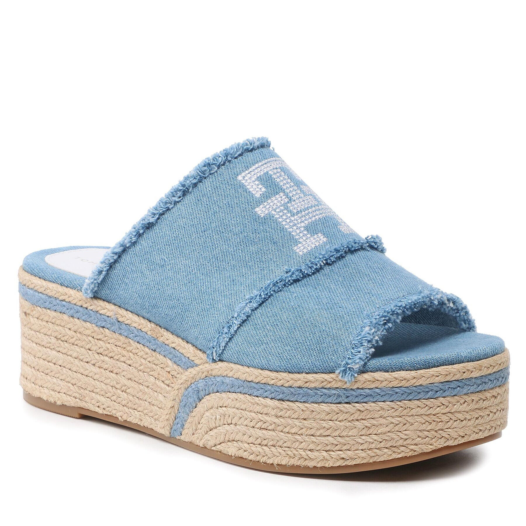 Tommy Hilfiger Espadrile Denim Wedge Flatform FW0FW07085 Albastru - Pled.ro