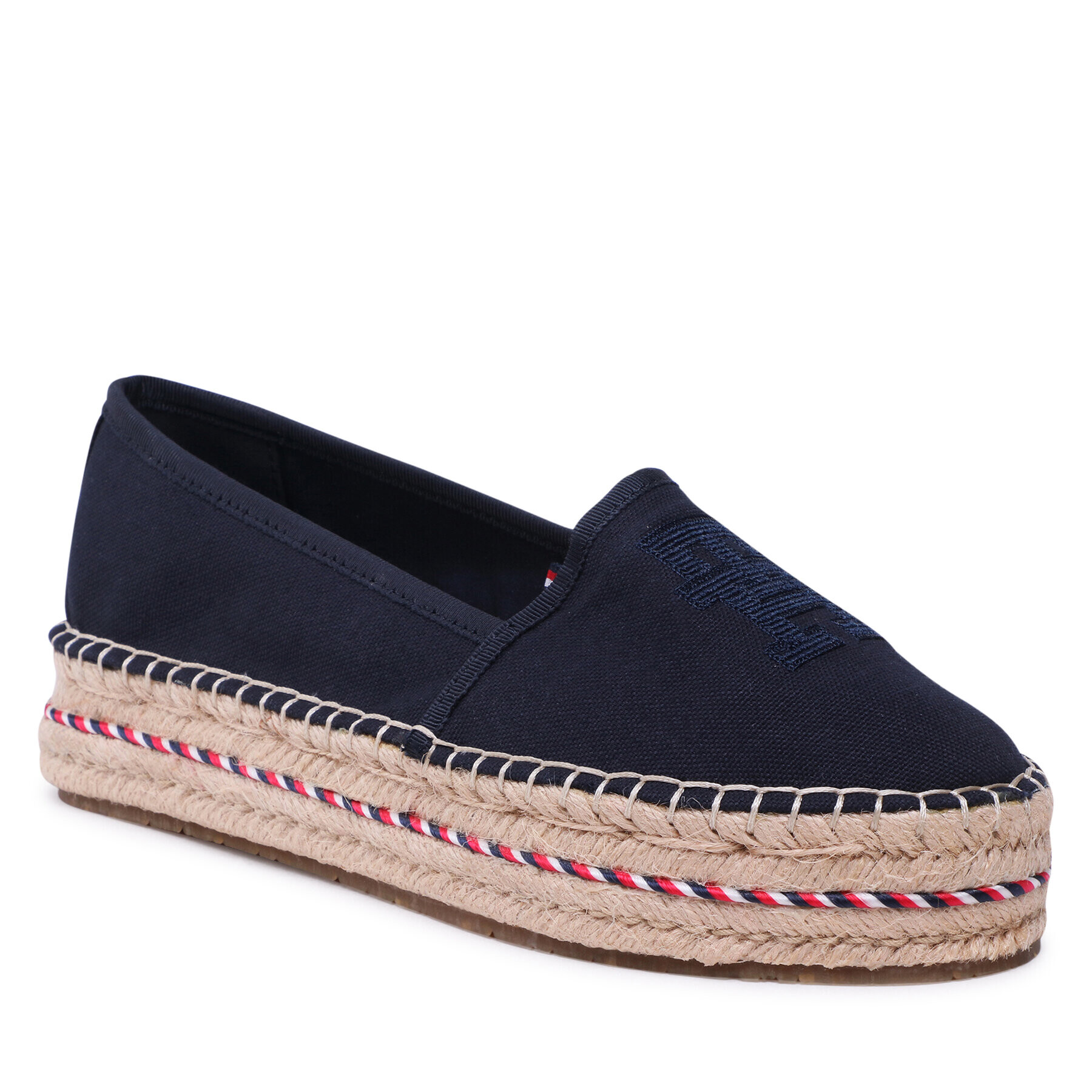 Tommy Hilfiger Espadrile Embroidered Flatform FW0FW07014 Bleumarin - Pled.ro