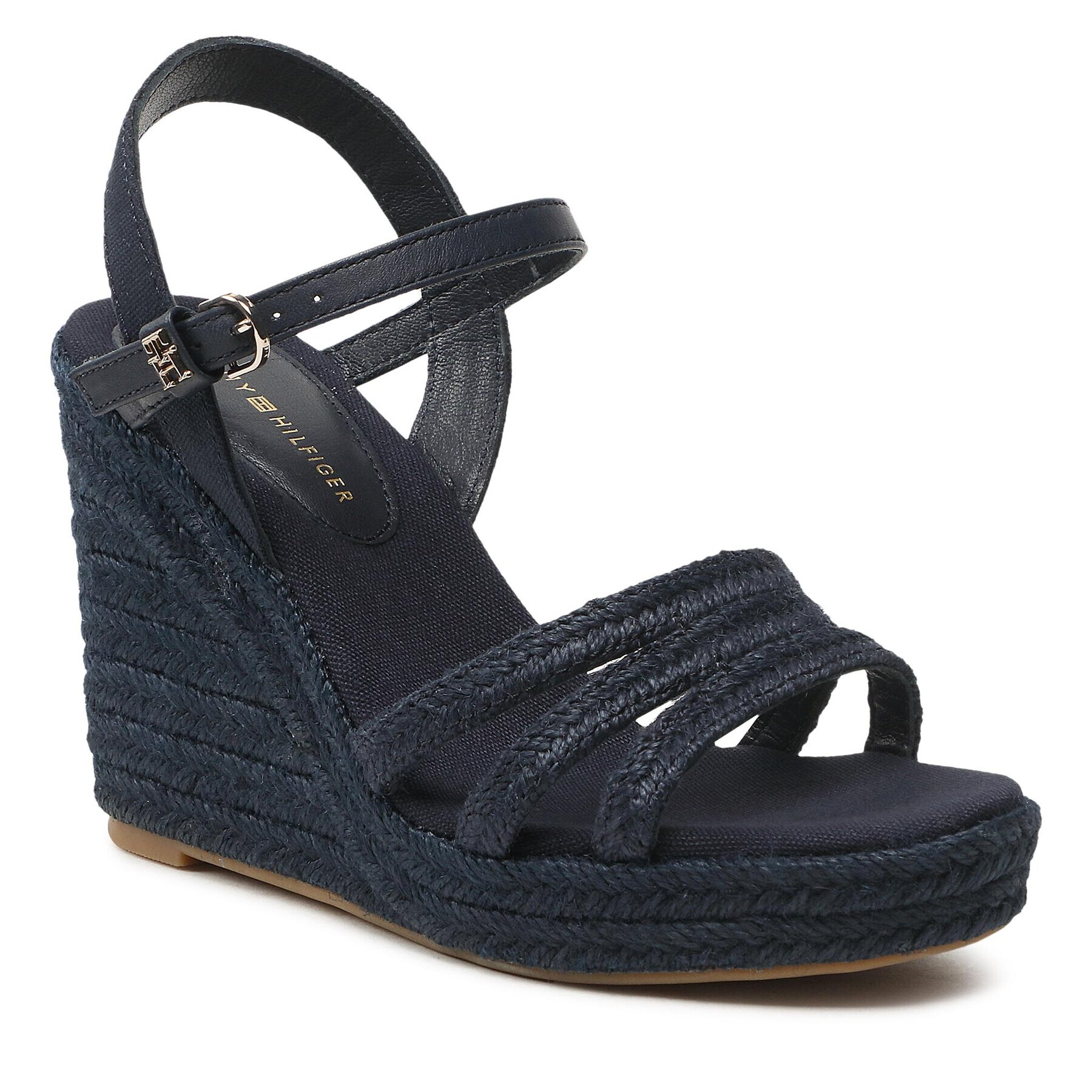 Tommy Hilfiger Espadrile Essential Basic Wedge Sandal FW0FW07220 Bleumarin - Pled.ro