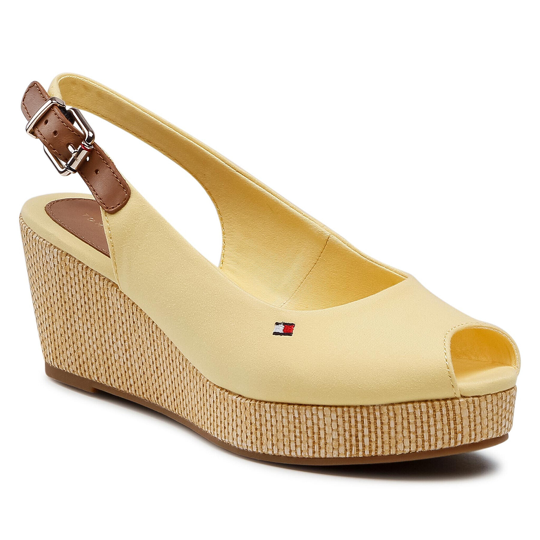 Tommy Hilfiger Espadrile Iconic Elba Sling Back Wedge FW0FW04788 Galben - Pled.ro