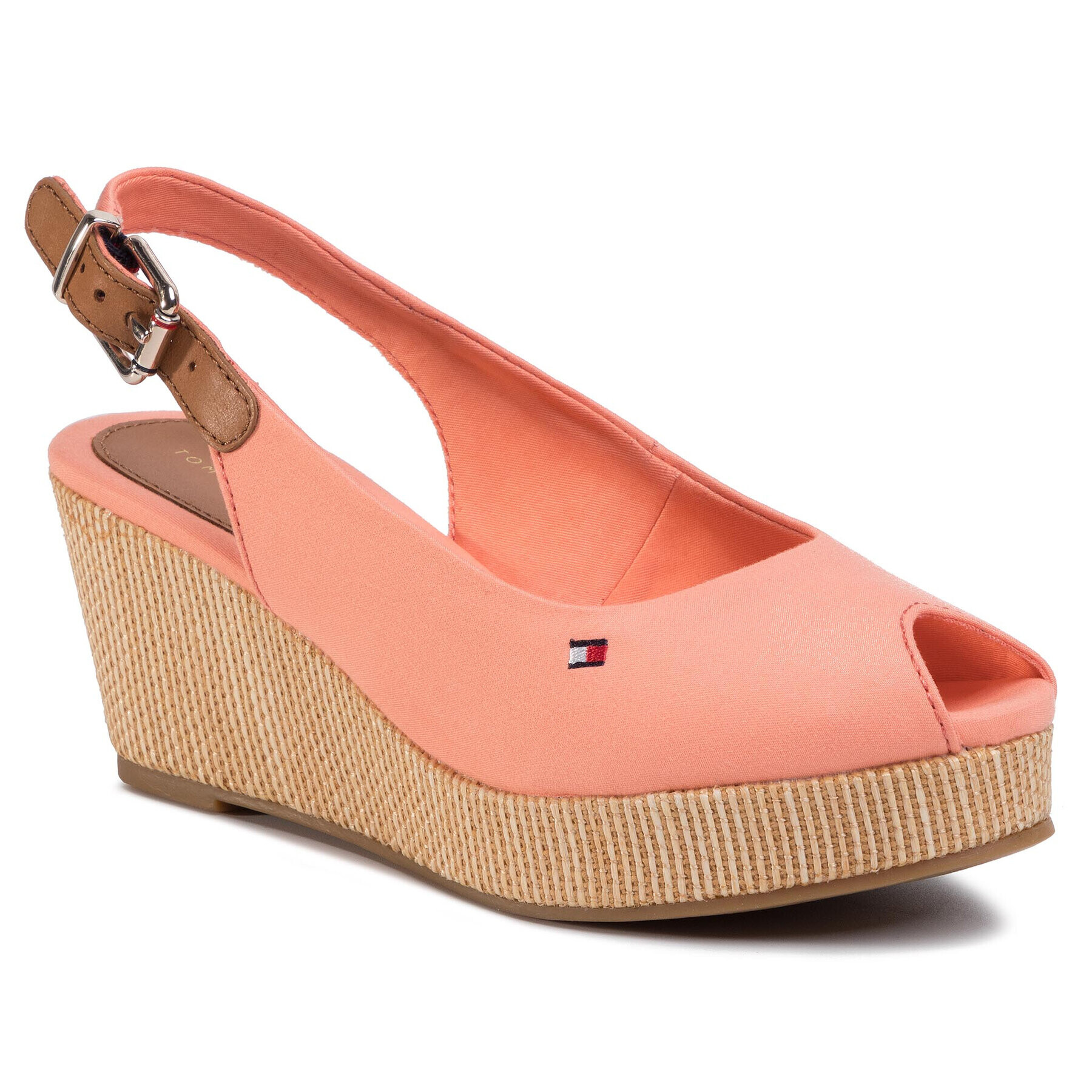 Tommy Hilfiger Espadrile Iconic Elba Sling Back Wedge FW0FW04788 Portocaliu - Pled.ro