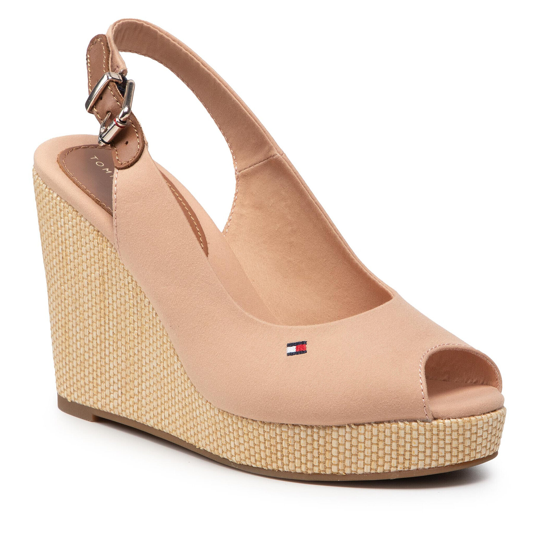 Tommy Hilfiger Espadrile Iconic Elena Sling Back Wedge FW0FW04789 Bej - Pled.ro