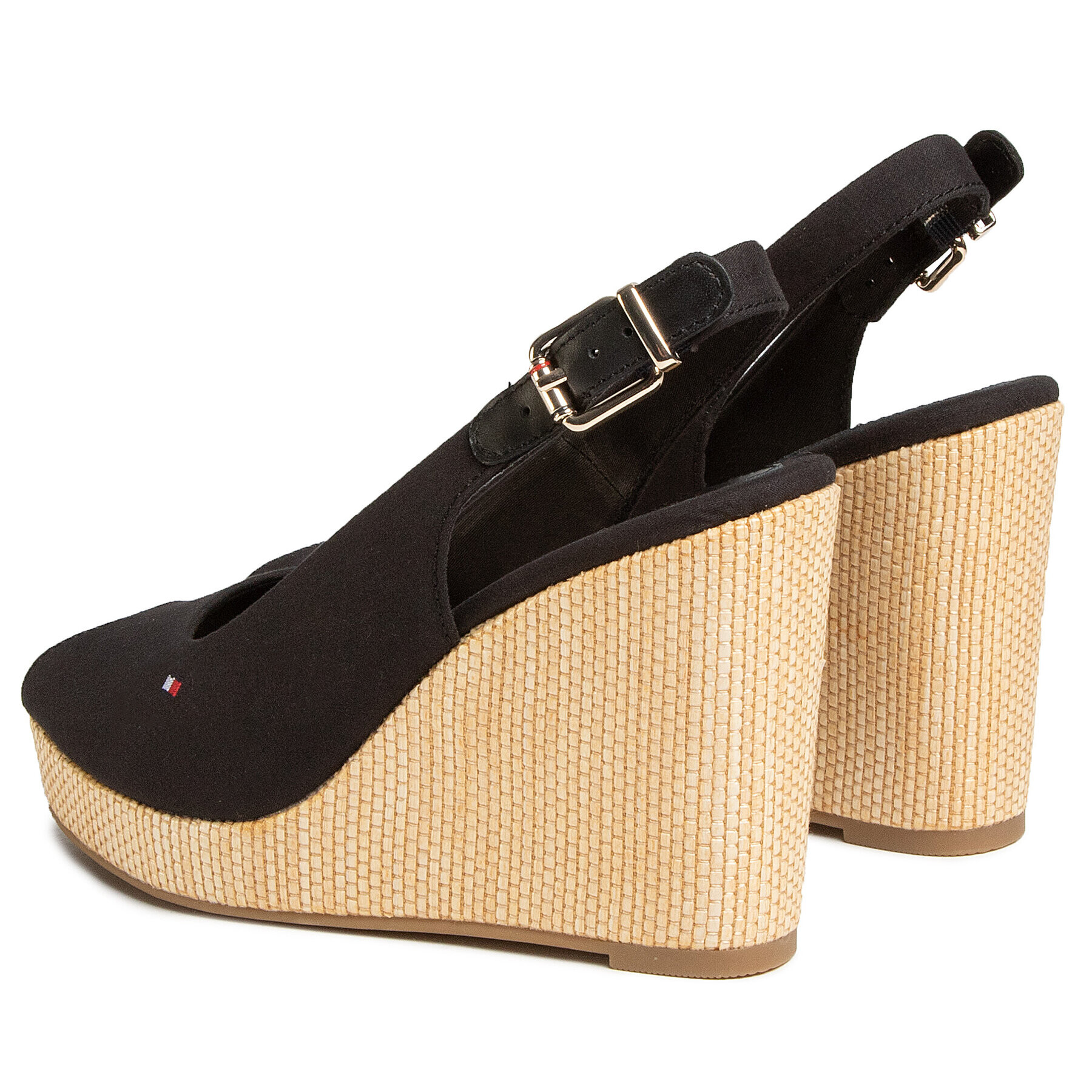 Tommy Hilfiger Espadrile Iconic Elena Sling Back Wedge FW0FW04789 Negru - Pled.ro