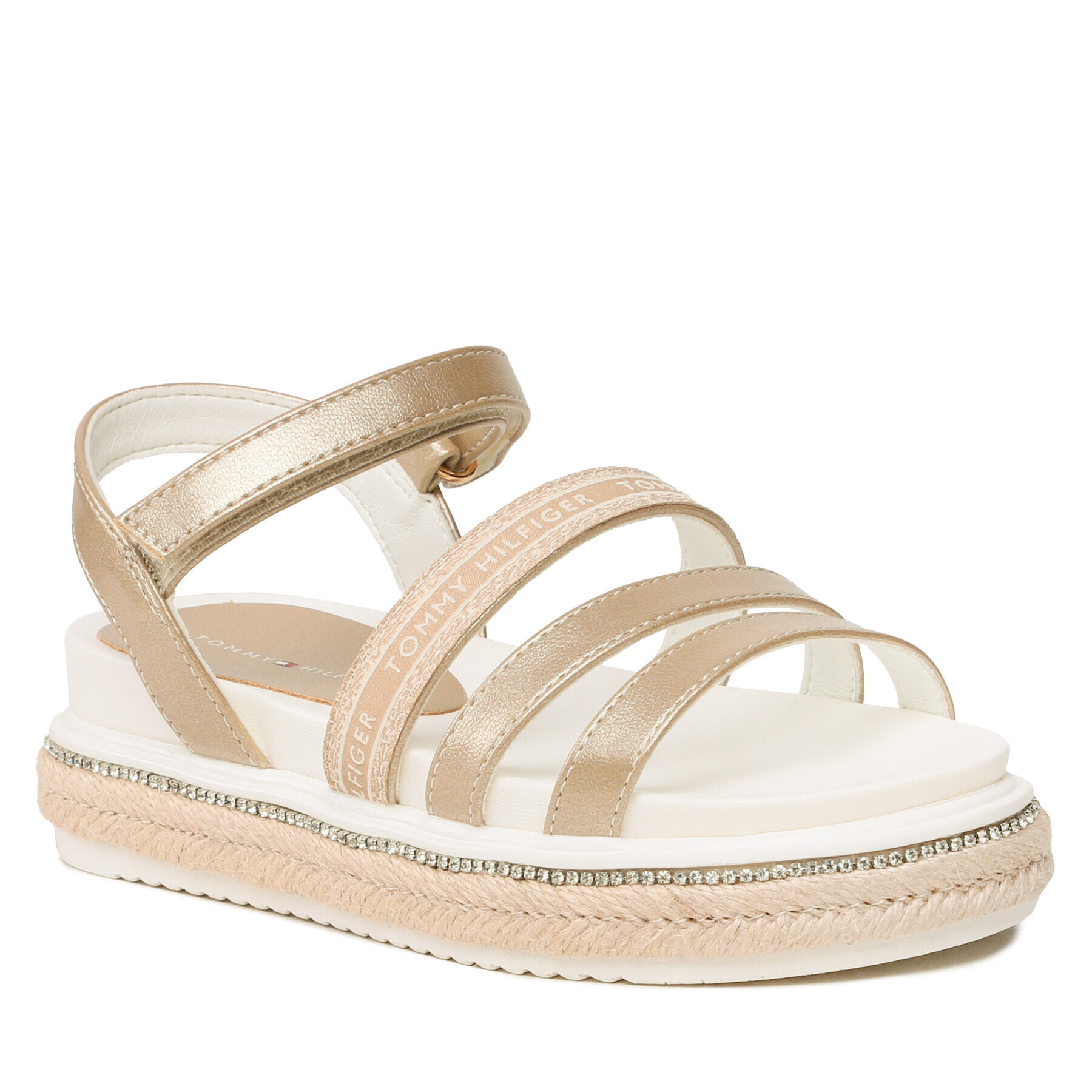 Tommy Hilfiger Espadrile Platform Velcro Sandal T3A2-32761-0568 M Auriu - Pled.ro