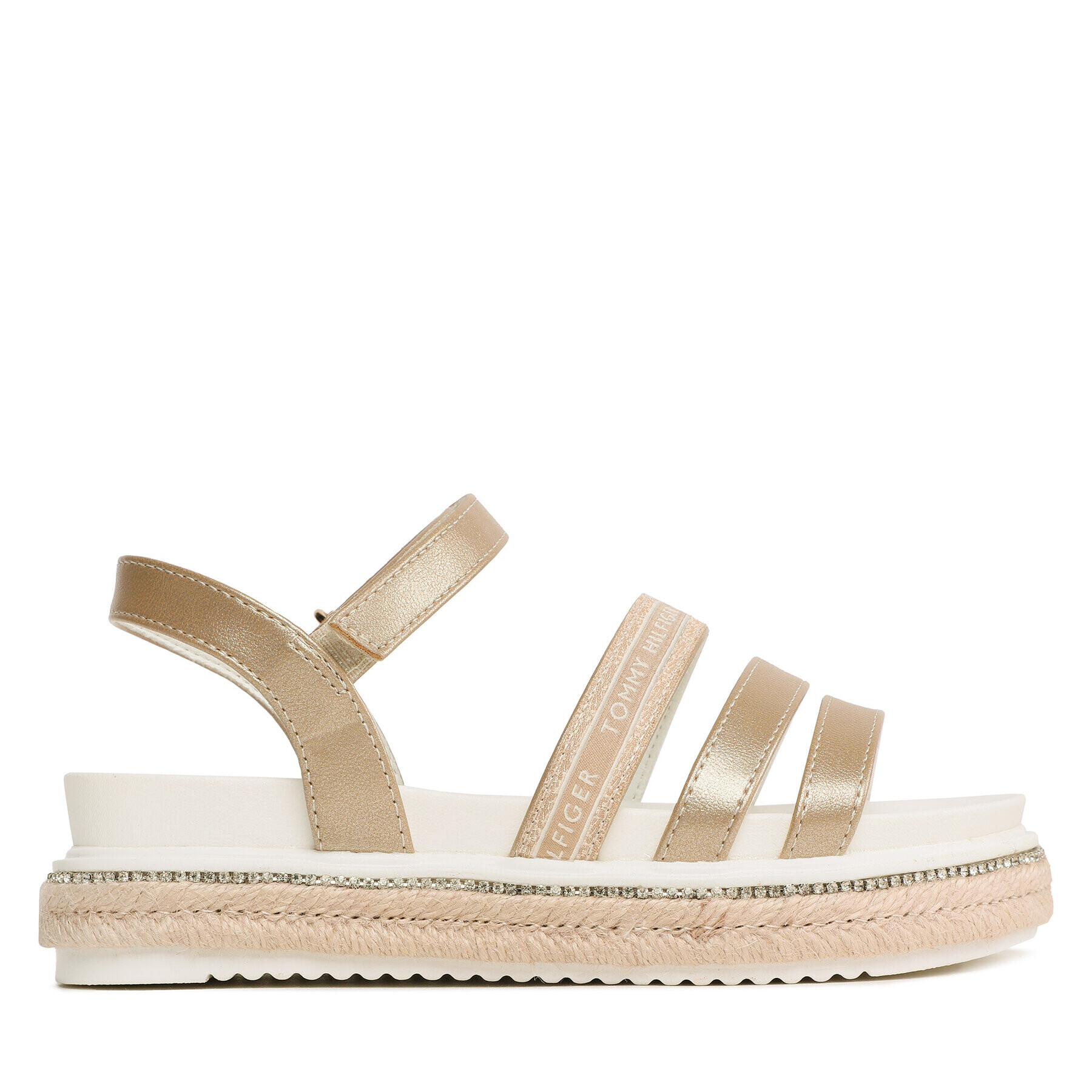 Tommy Hilfiger Espadrile Platform Velcro Sandal T3A2-32761-0568 M Auriu - Pled.ro