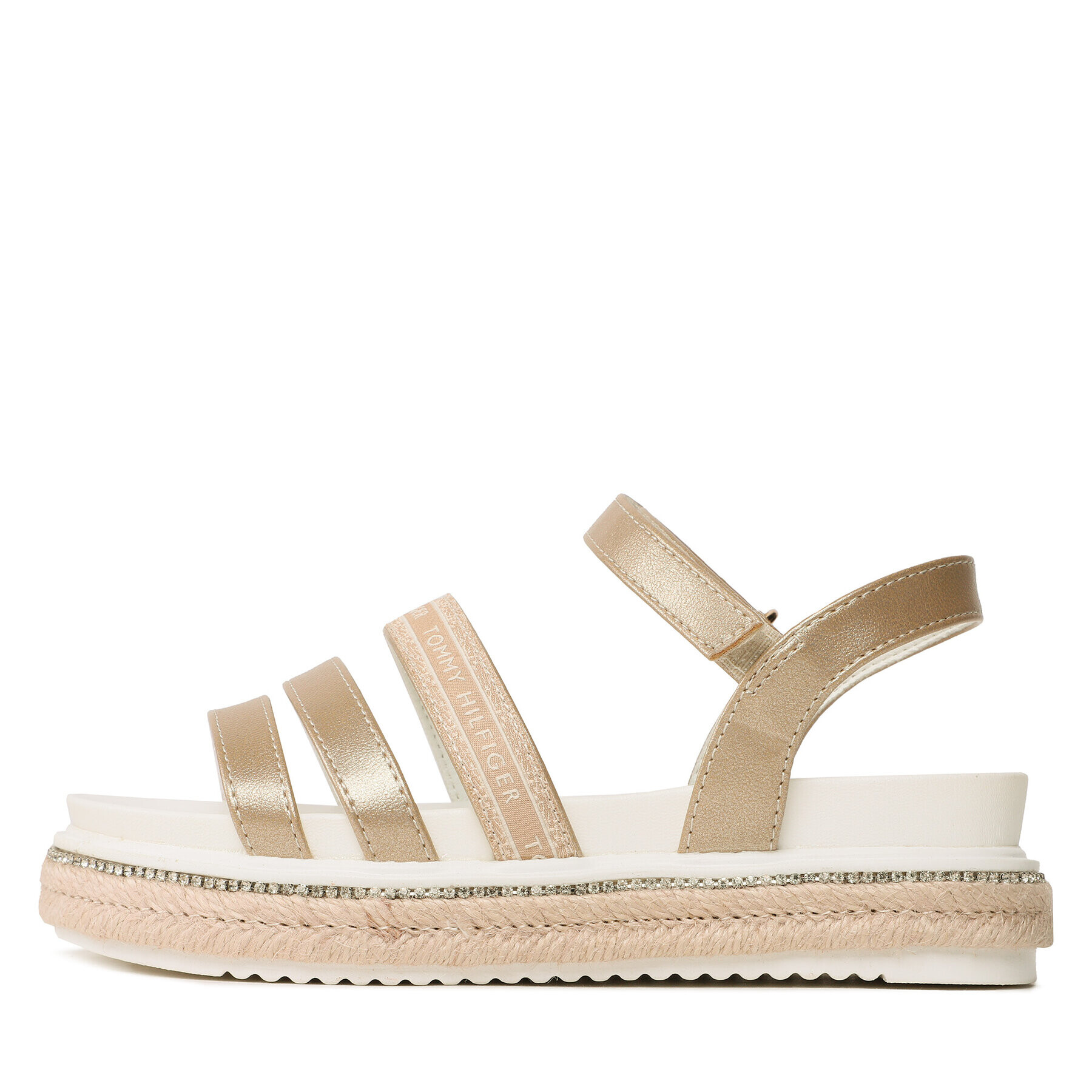 Tommy Hilfiger Espadrile Platform Velcro Sandal T3A2-32761-0568 M Auriu - Pled.ro