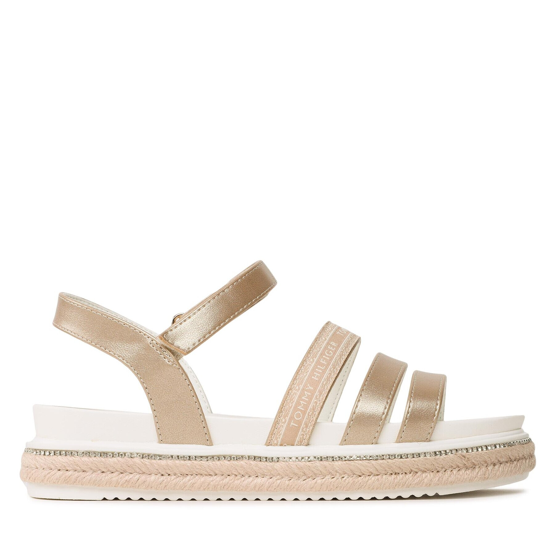 Tommy Hilfiger Espadrile Platform Velcro Sandal T3A2-32761-0568 S Auriu - Pled.ro