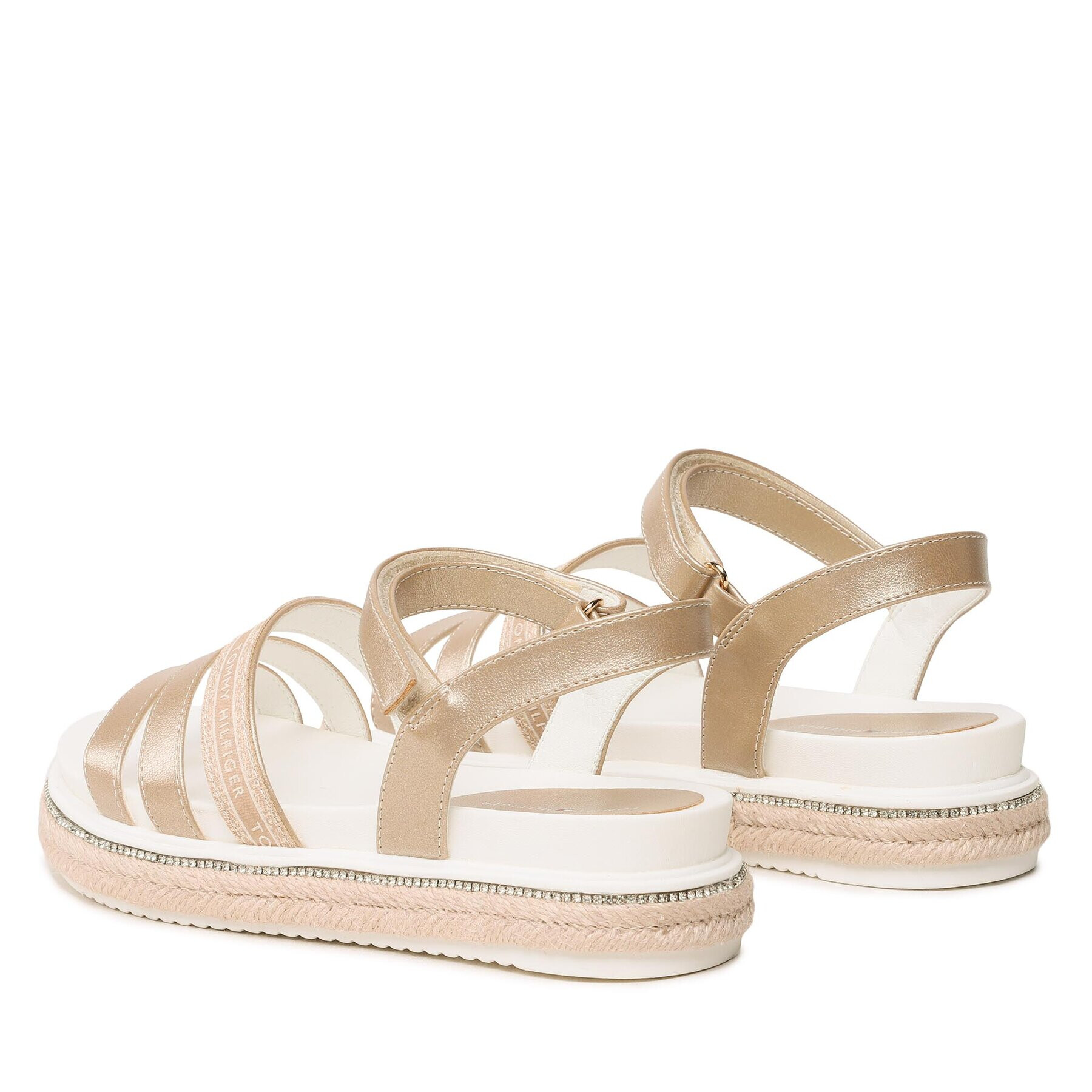 Tommy Hilfiger Espadrile Platform Velcro Sandal T3A2-32761-0568 S Auriu - Pled.ro