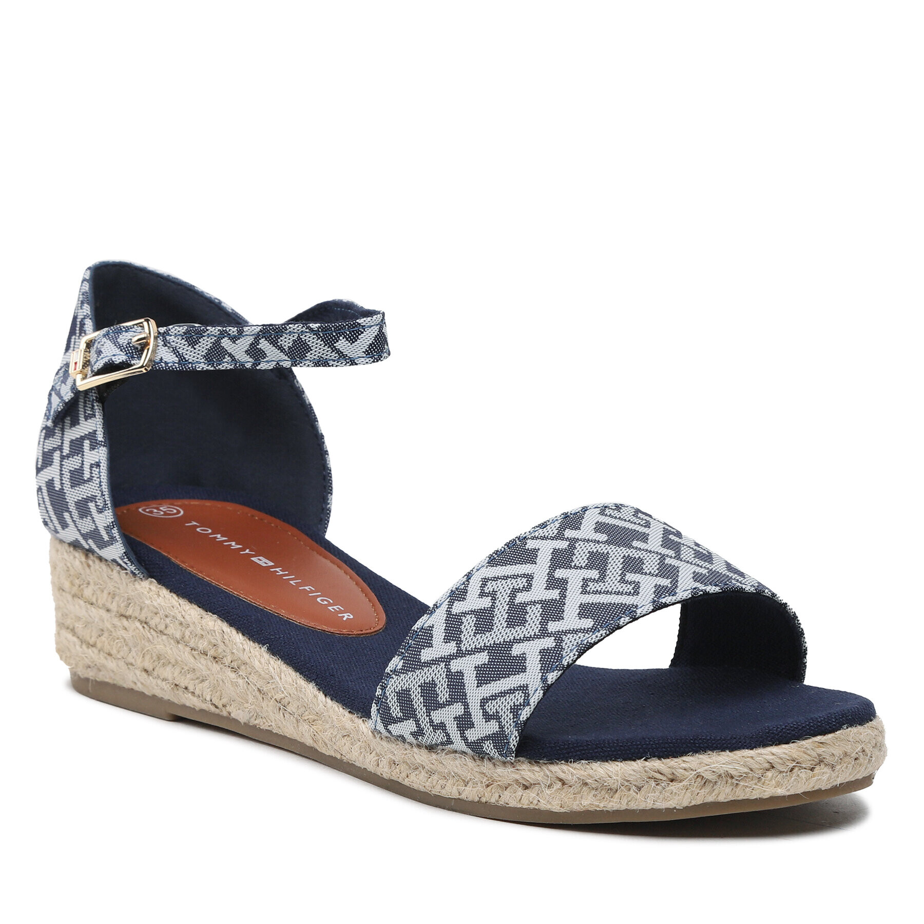 Tommy Hilfiger Espadrile Rope Wedge Sandal Denim T3A7-32776-0048 S Albastru - Pled.ro