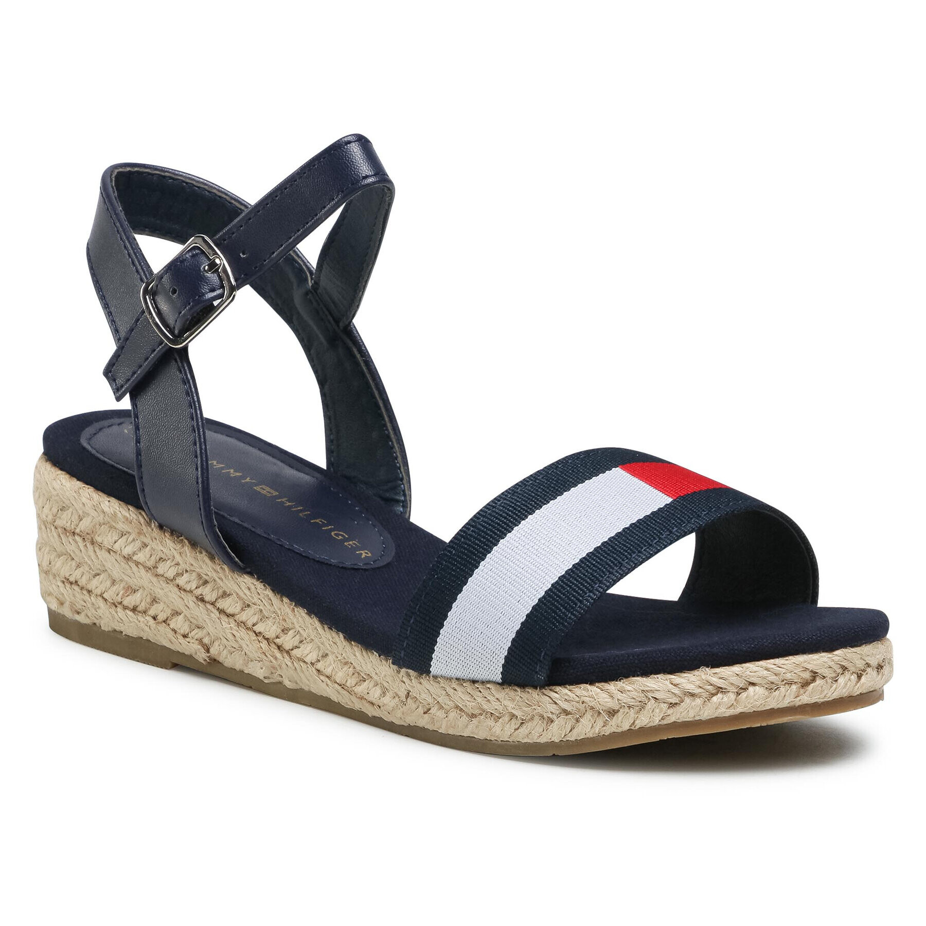 Tommy Hilfiger Espadrile Rope Wedge Sandal T3A2-31053-0048Y004 M Bleumarin - Pled.ro