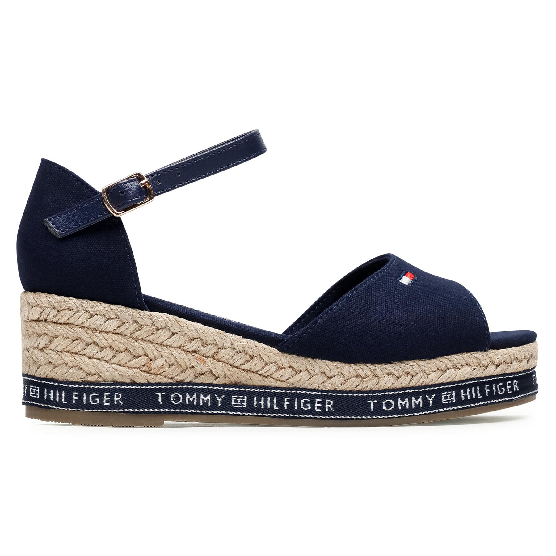 Tommy Hilfiger Espadrile Rope Wedge Sandal T3A2-31056-0048 M Bleumarin - Pled.ro