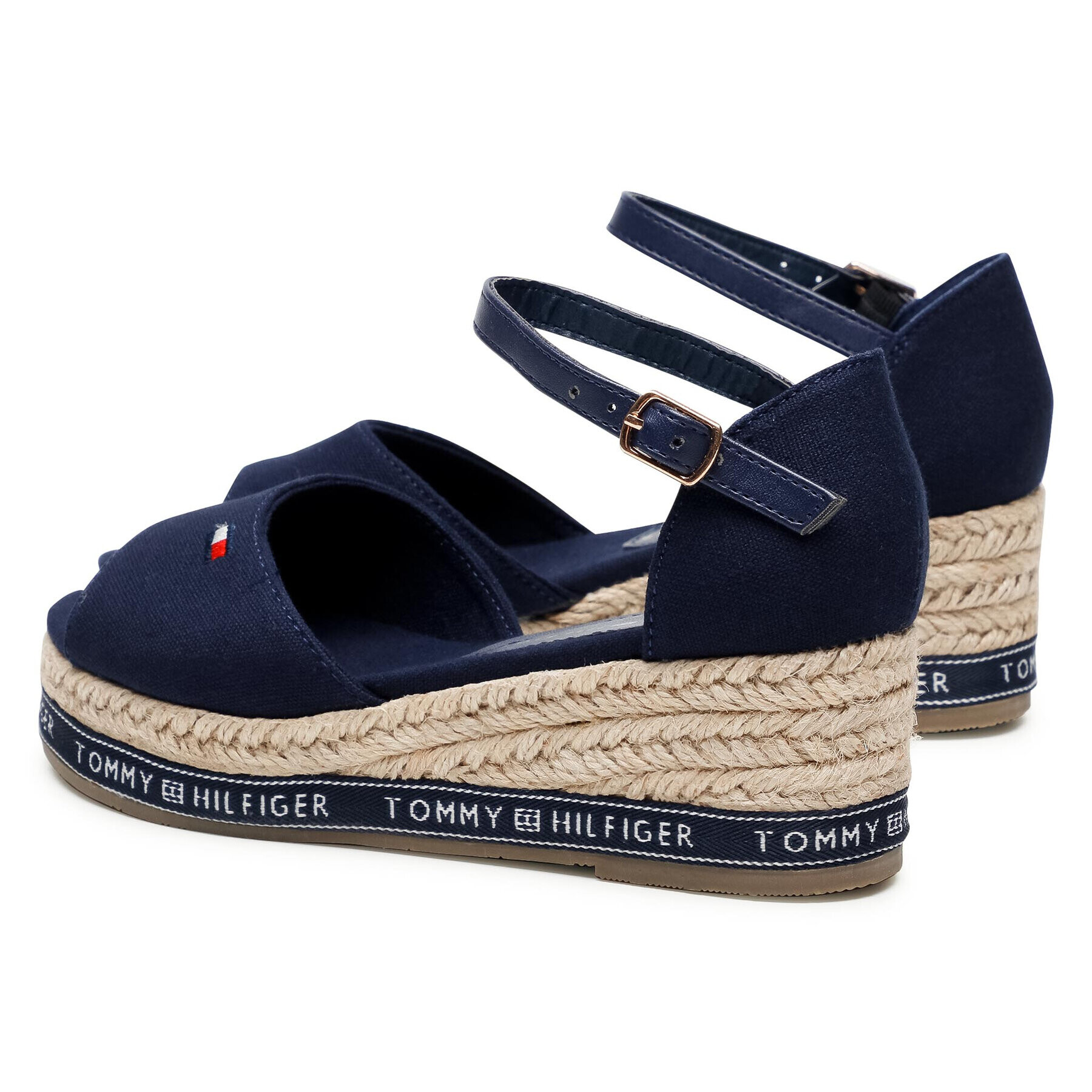 Tommy Hilfiger Espadrile Rope Wedge Sandal T3A2-31056-0048 M Bleumarin - Pled.ro