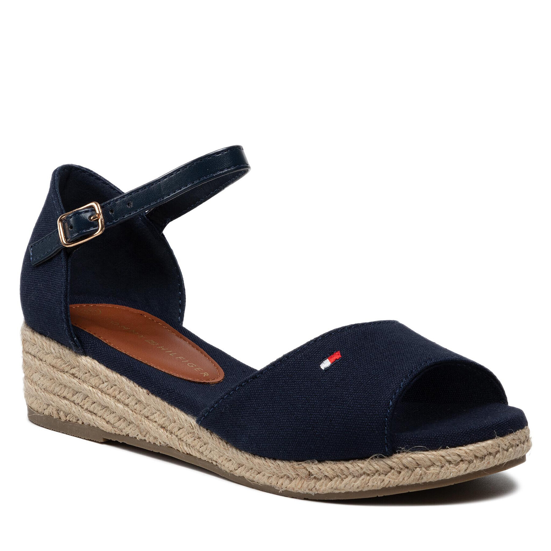 Tommy Hilfiger Espadrile Rope Wedge Sandal T3A7-32185-0048 M Bleumarin - Pled.ro