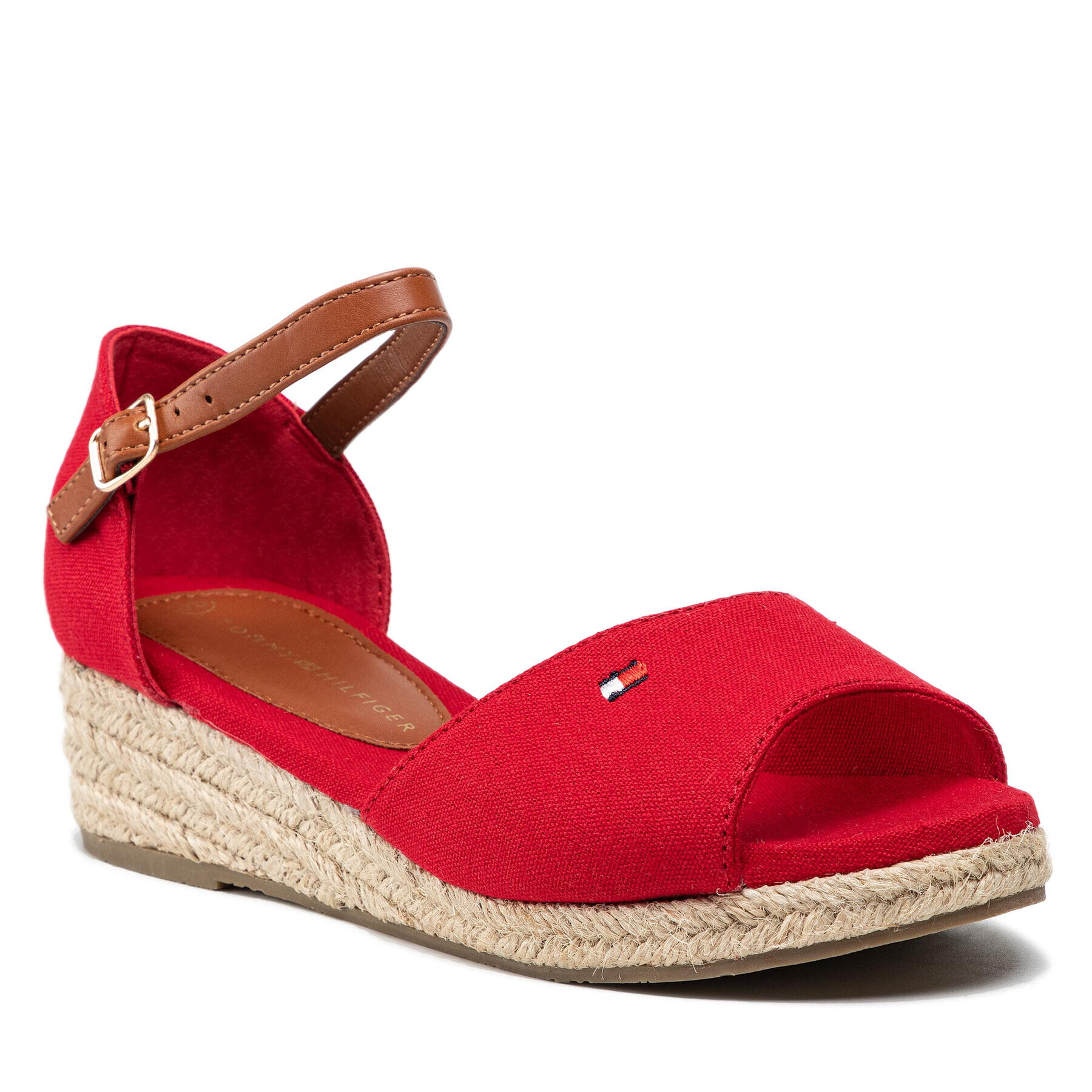 Tommy Hilfiger Espadrile Rope Wedge Sandal T3A7-32185-0048 M Roșu - Pled.ro