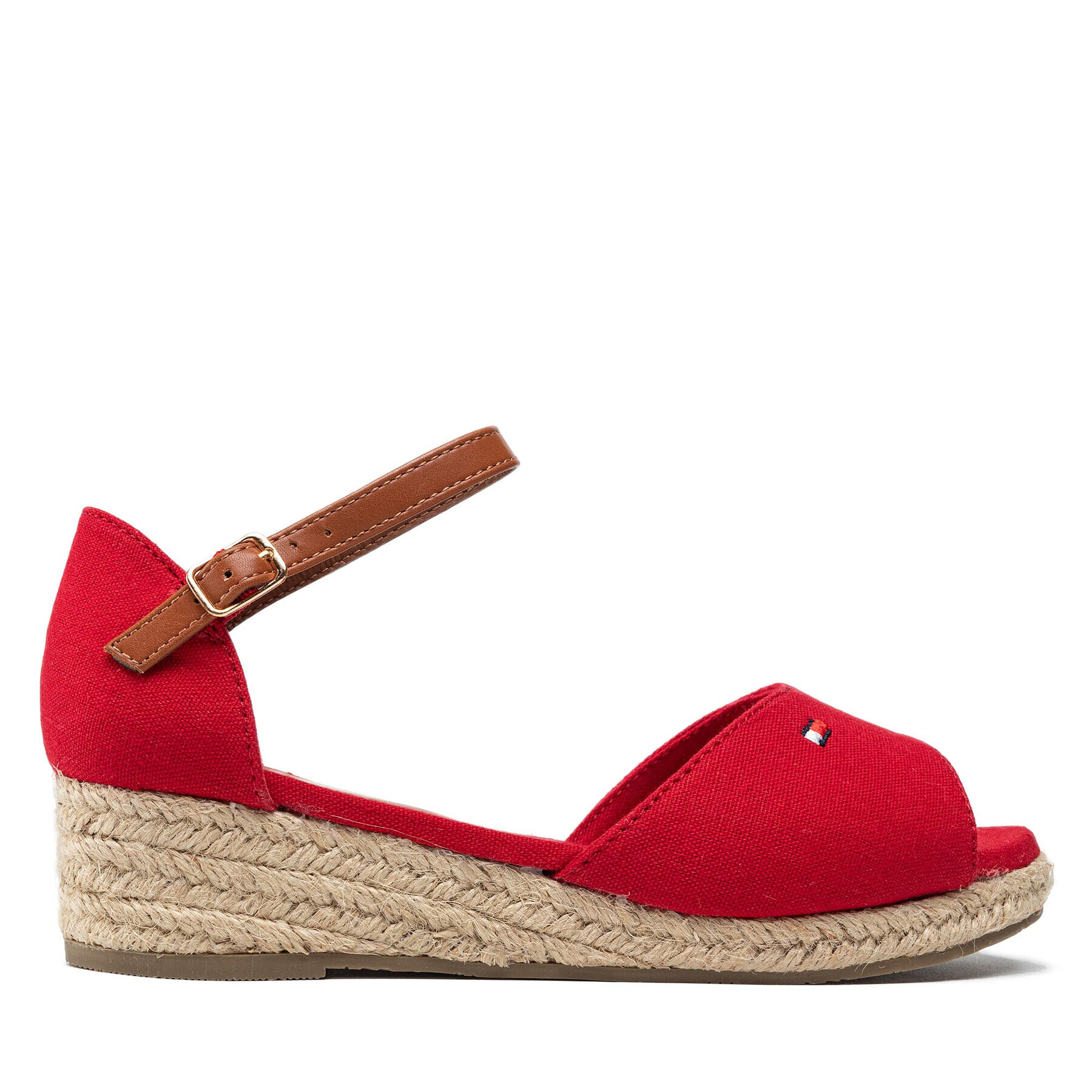 Tommy Hilfiger Espadrile Rope Wedge Sandal T3A7-32185-0048 M Roșu - Pled.ro