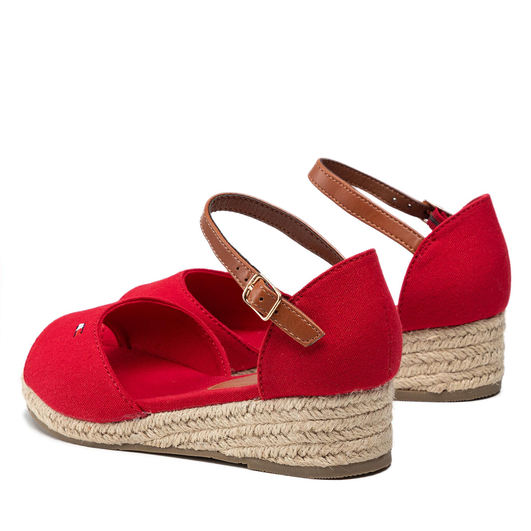 Tommy Hilfiger Espadrile Rope Wedge Sandal T3A7-32185-0048 M Roșu - Pled.ro