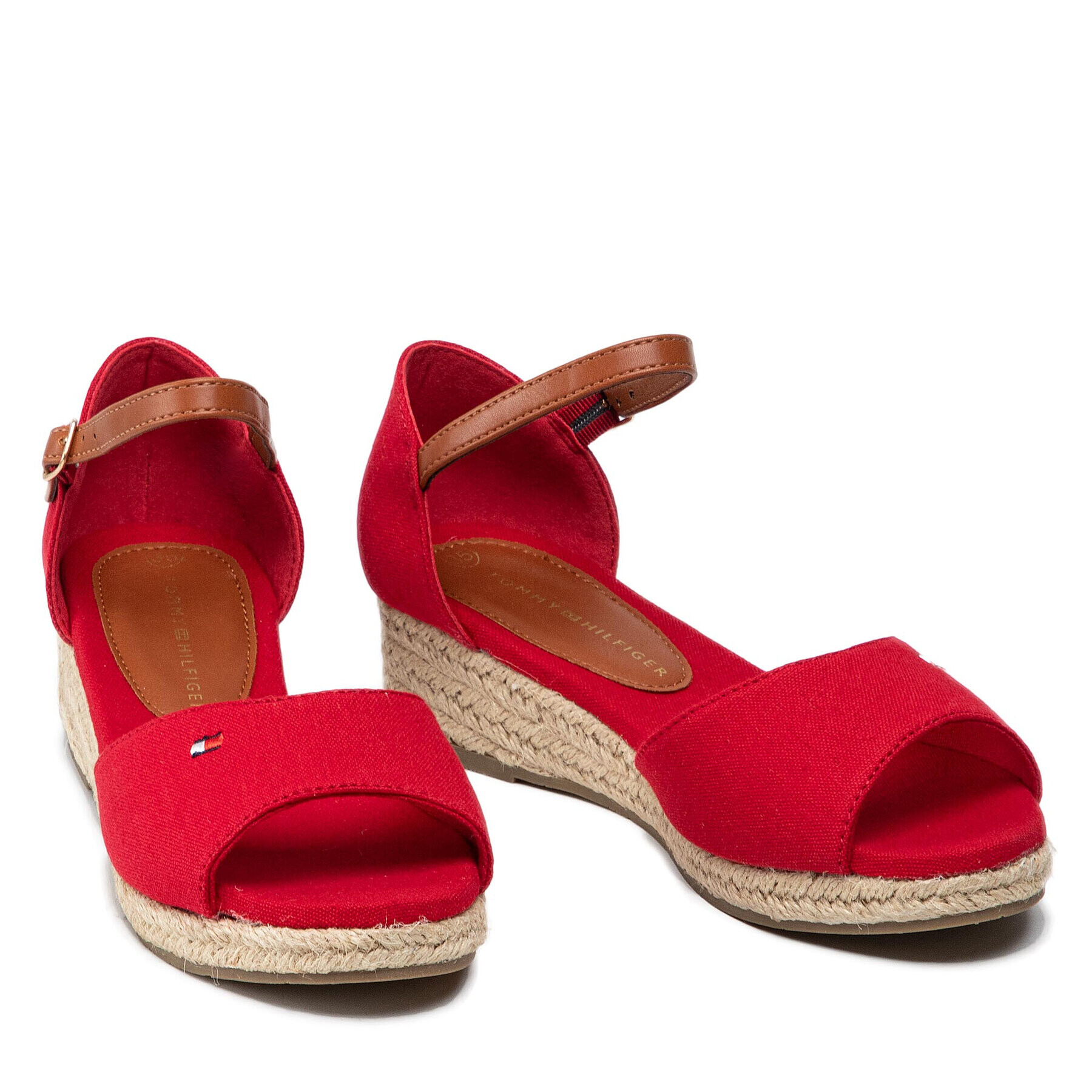 Tommy Hilfiger Espadrile Rope Wedge Sandal T3A7-32185-0048 M Roșu - Pled.ro