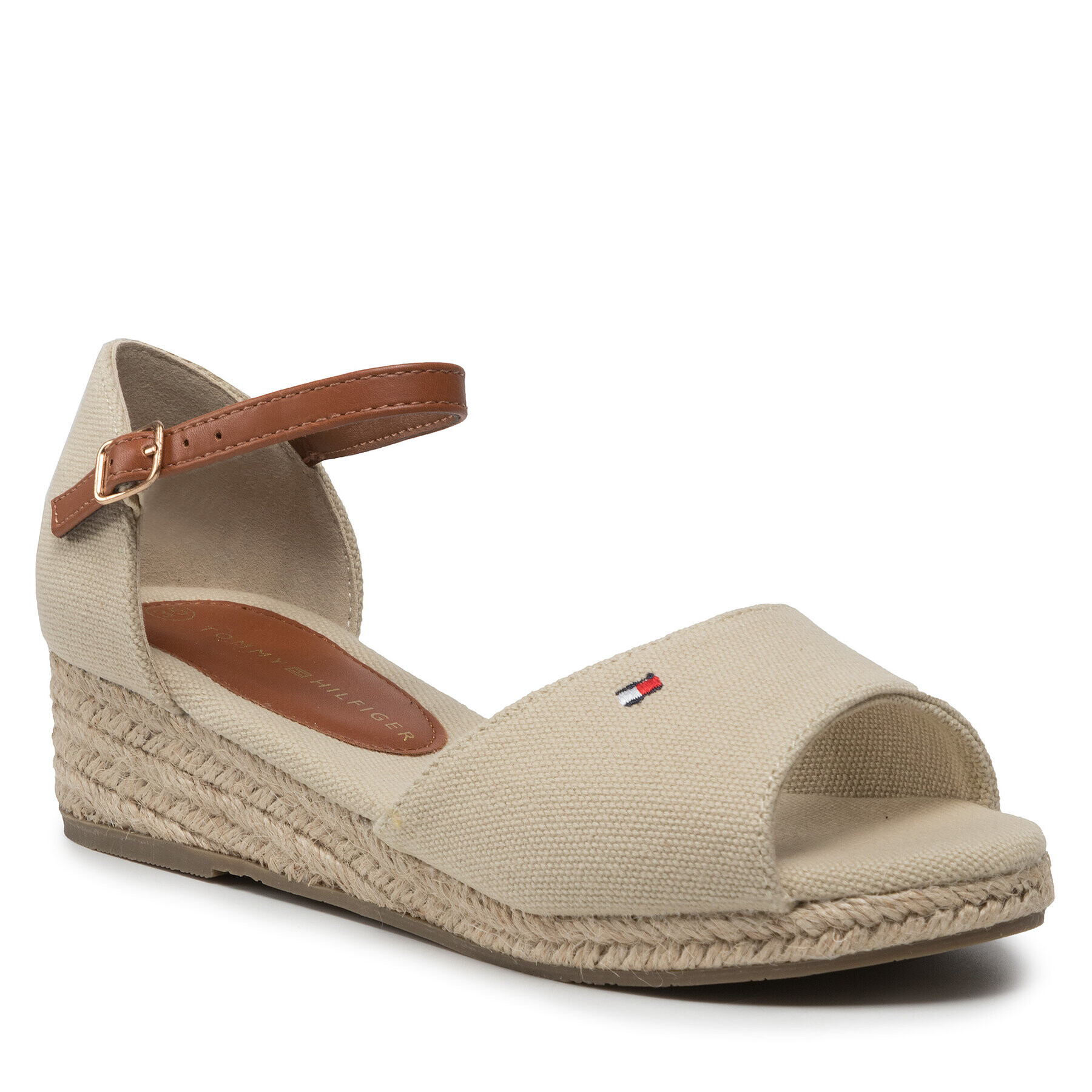 Tommy Hilfiger Espadrile Rope Wedge Sandal T3A7-32185-0048 S Bej - Pled.ro