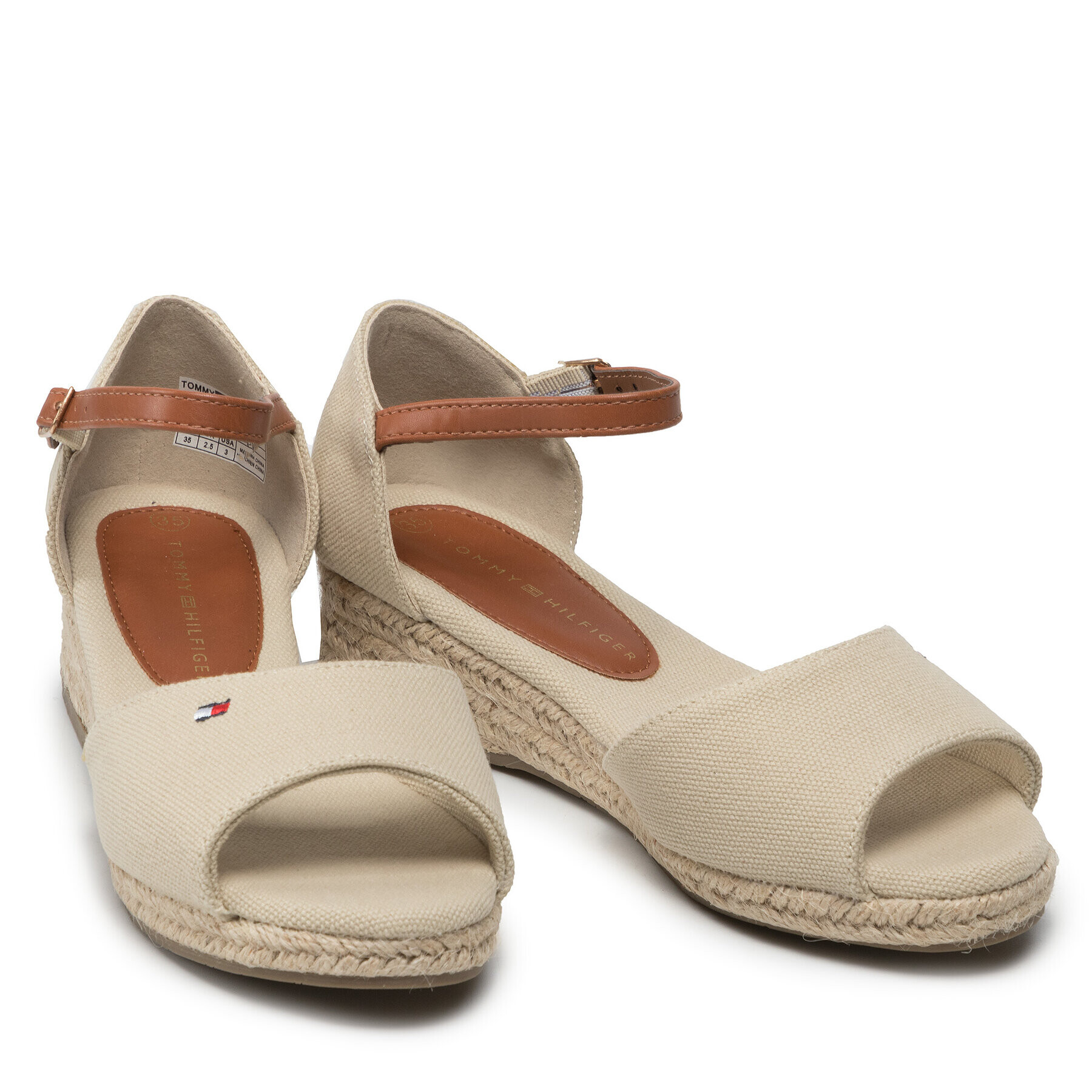 Tommy Hilfiger Espadrile Rope Wedge Sandal T3A7-32185-0048 S Bej - Pled.ro